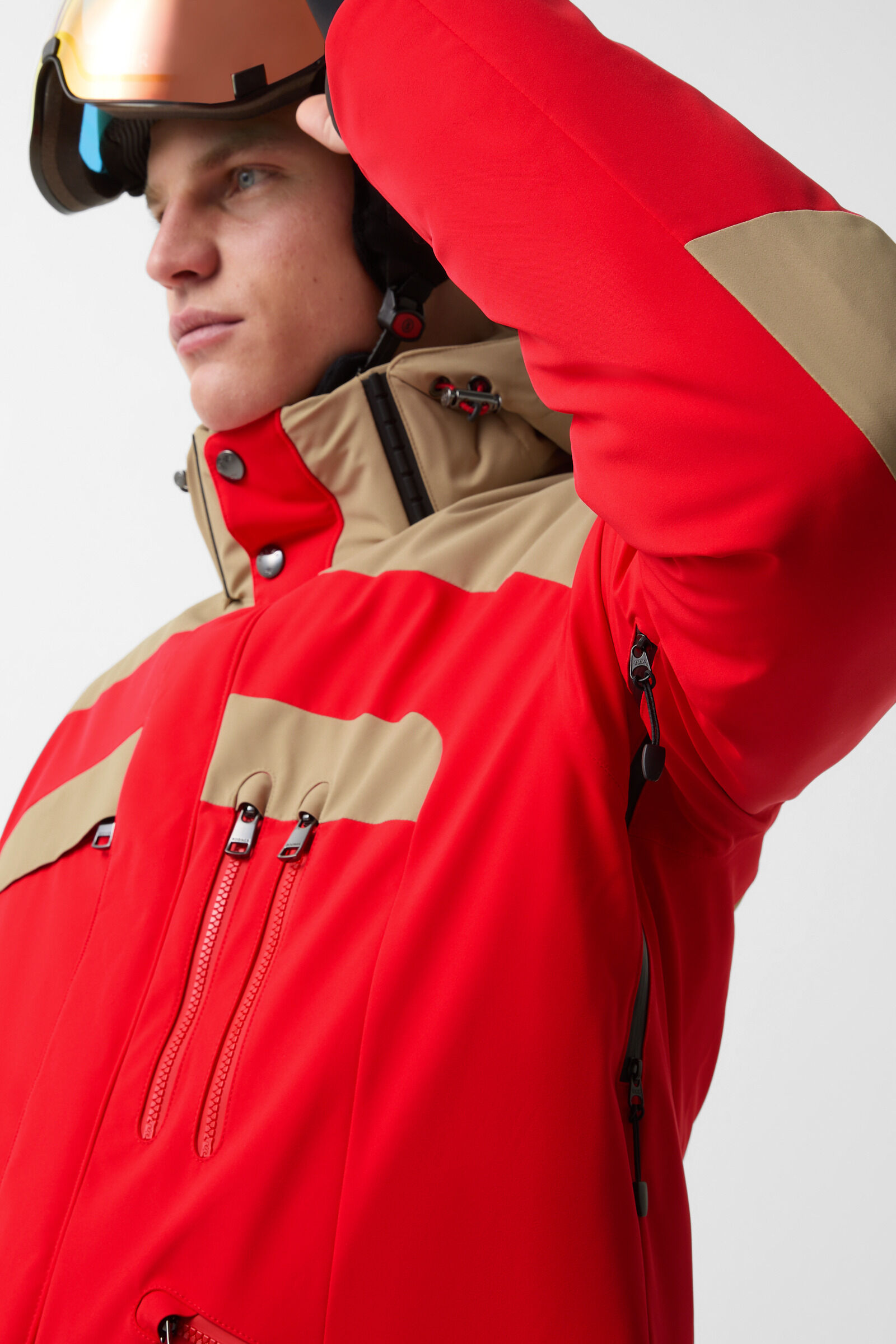 Danjo down ski jacket Red/beige