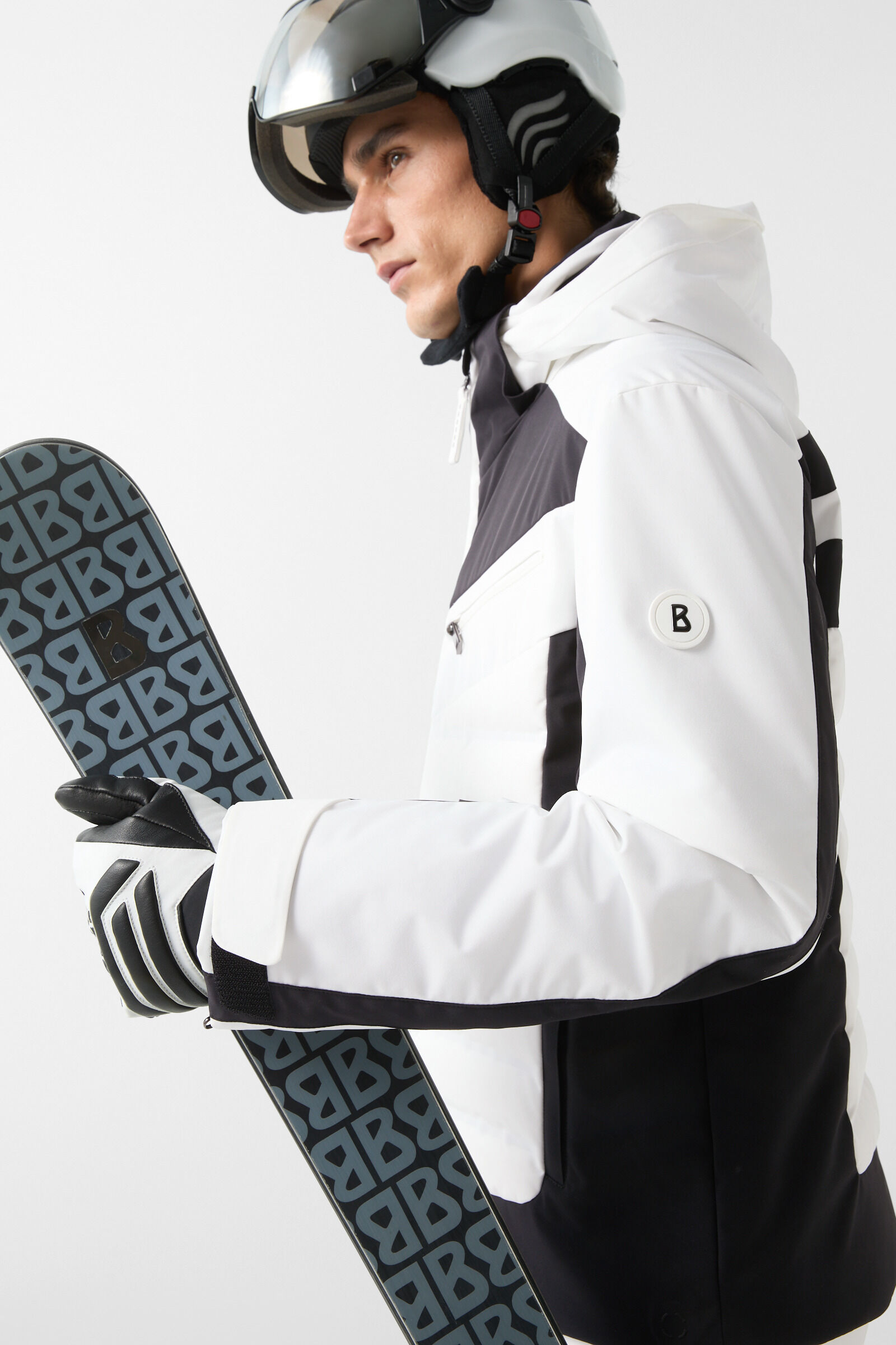 Feliks down ski jacket White/black