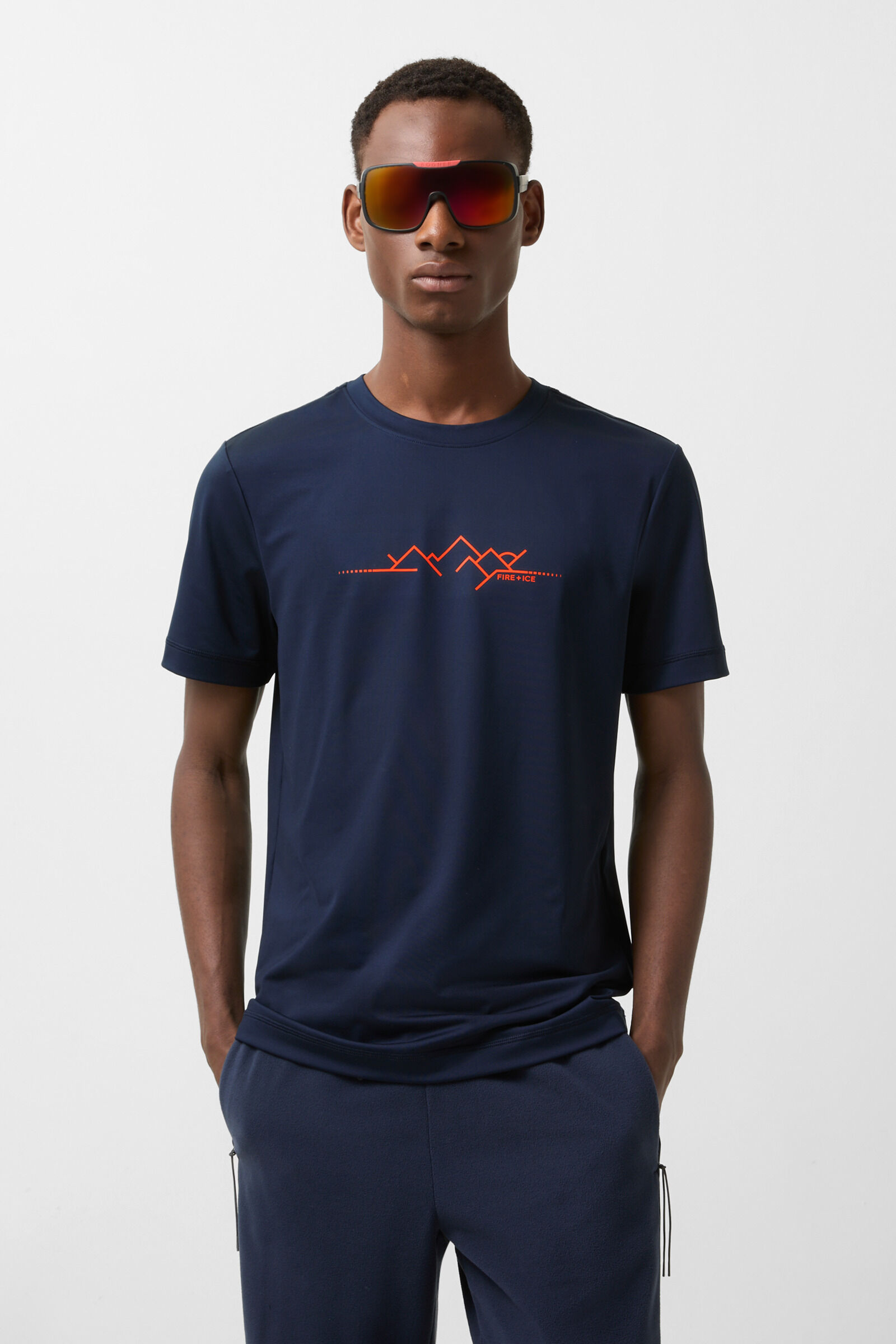 T-shirt Droit Bleu fonc&eacute;