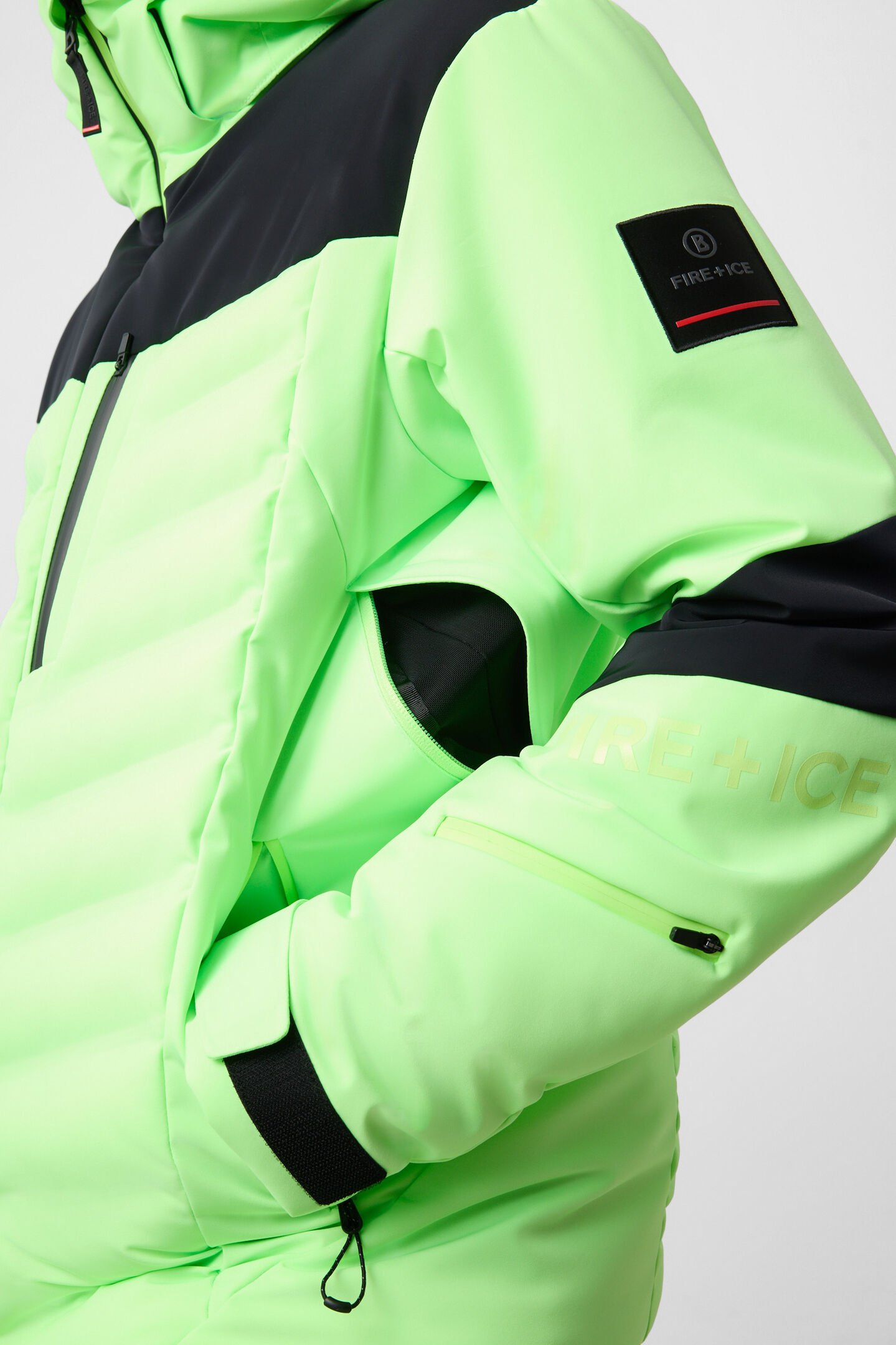 Skijacke Radek Neon-Gr&uuml;n/Schwarz