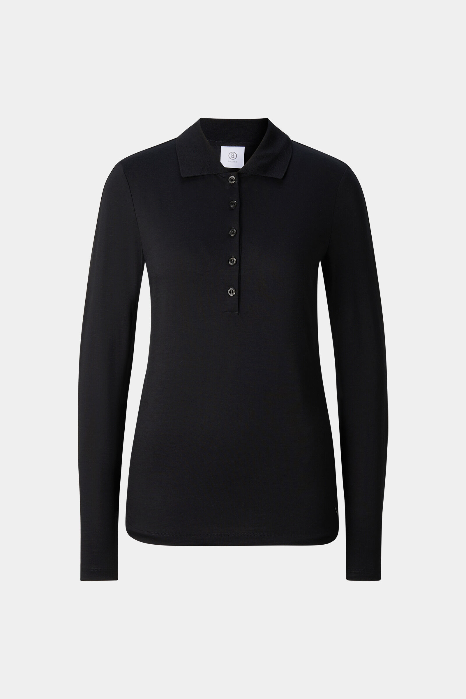 Woll-Polo-Longsleeve Whoopy Schwarz