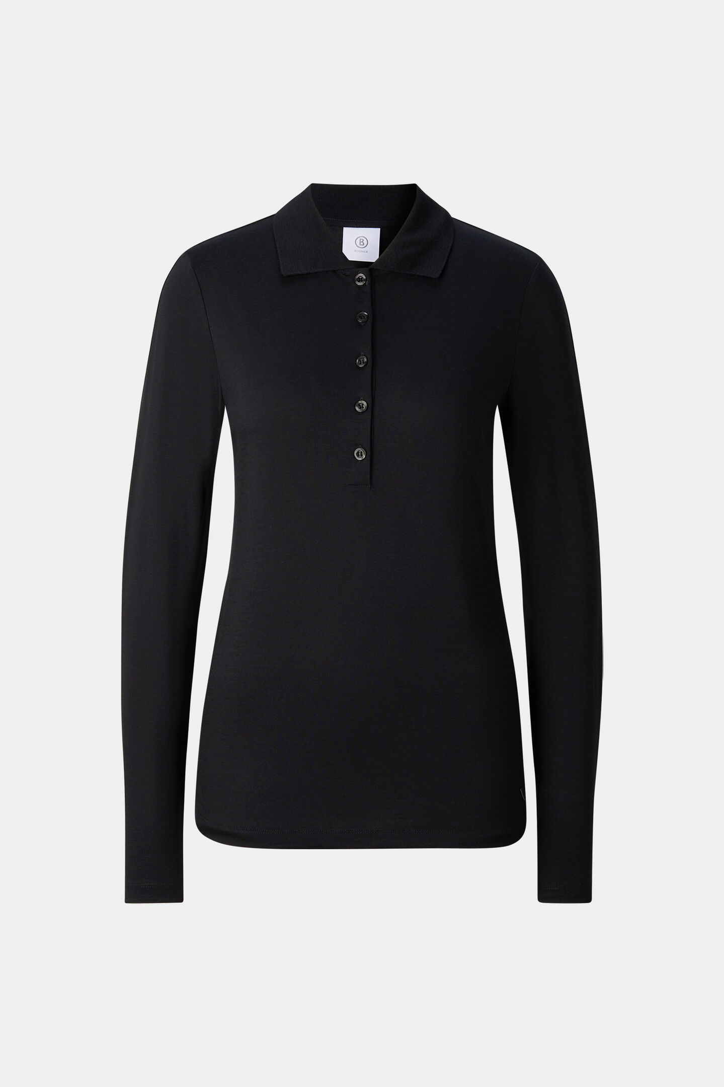 Woll-Polo-Longsleeve Whoopy Schwarz