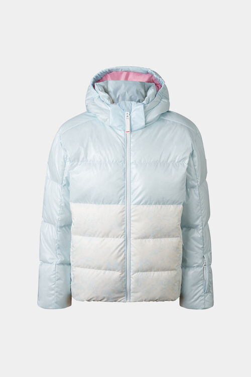 Kids down ski jacket Franzi Light blue/white