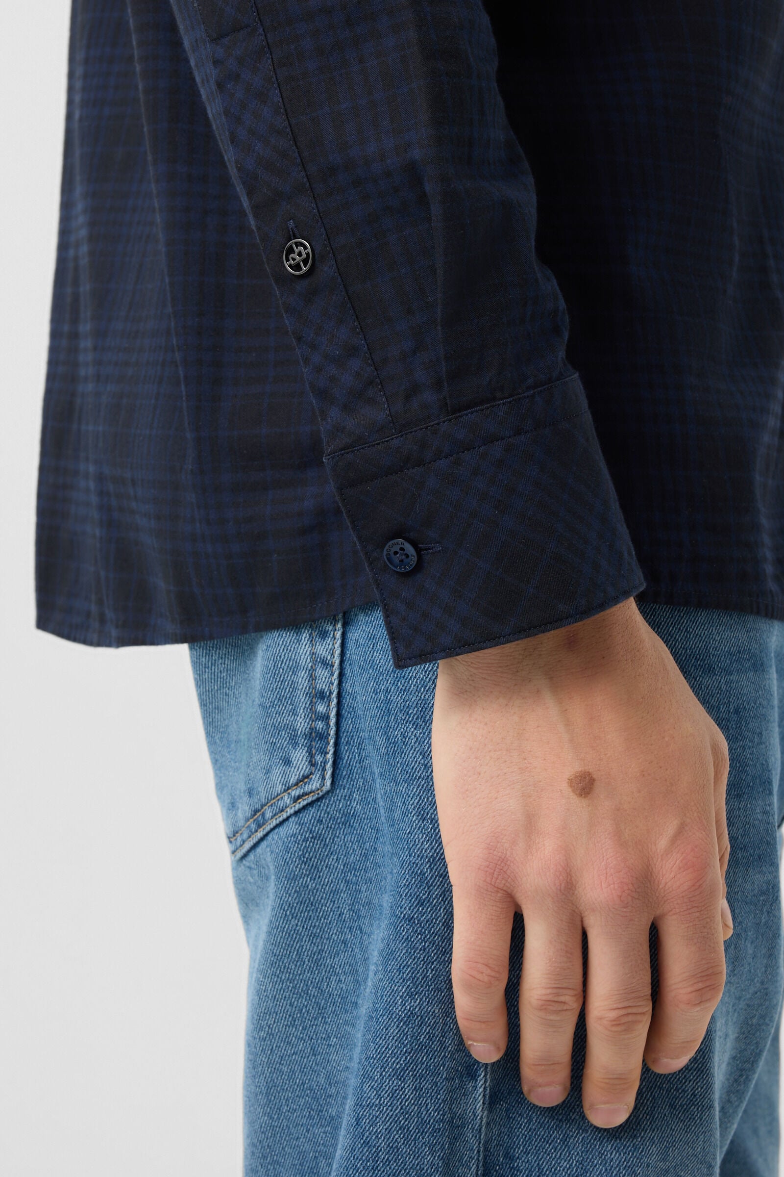 Hardy cotton shirt Navy blue/black