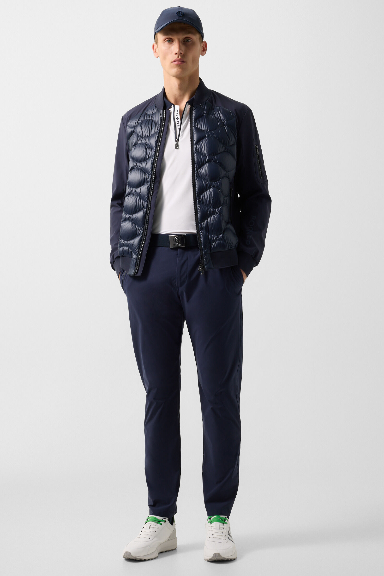 Fabius functional short-sleeved top White/navy blue