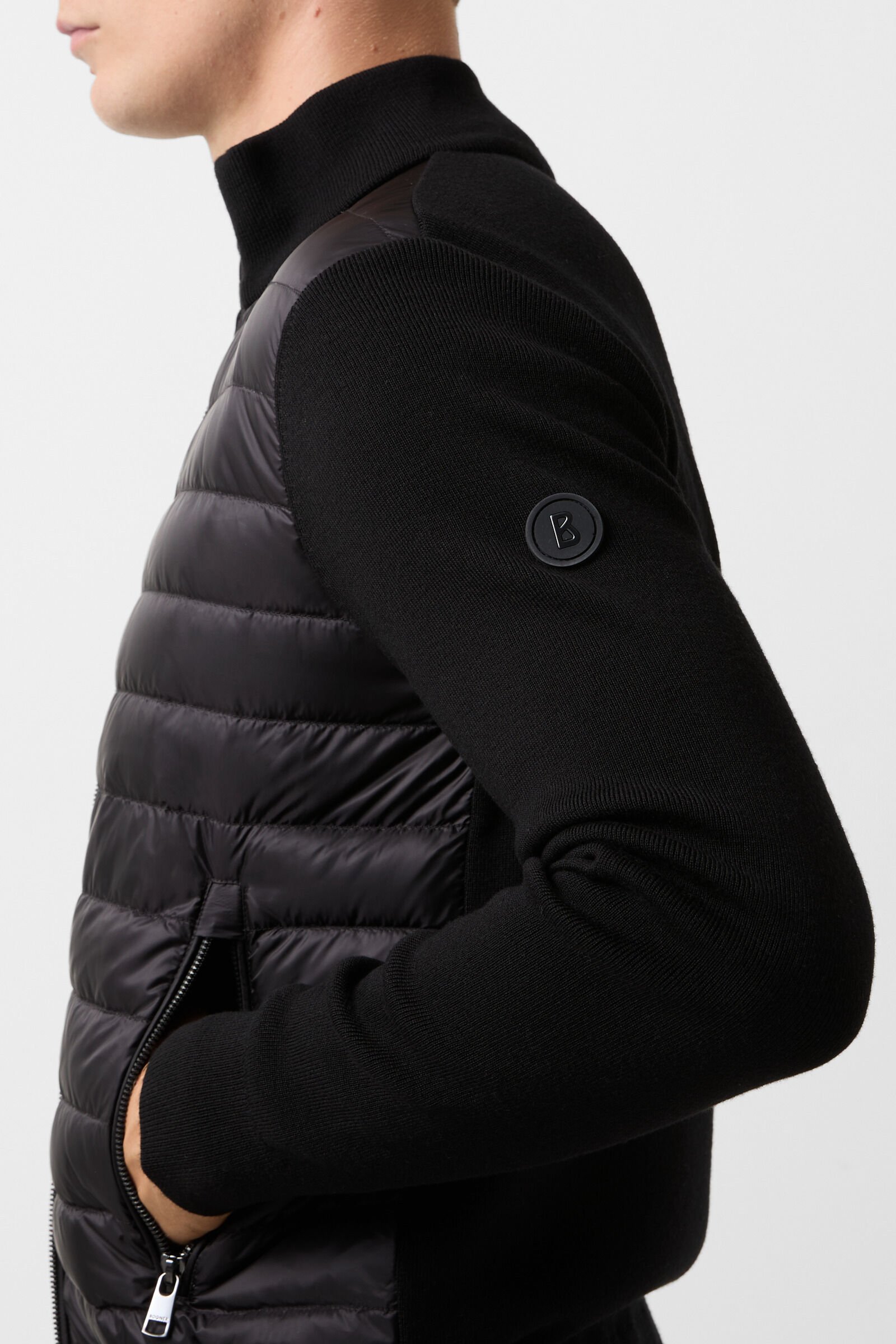 Zisco hybrid knit jacket Black