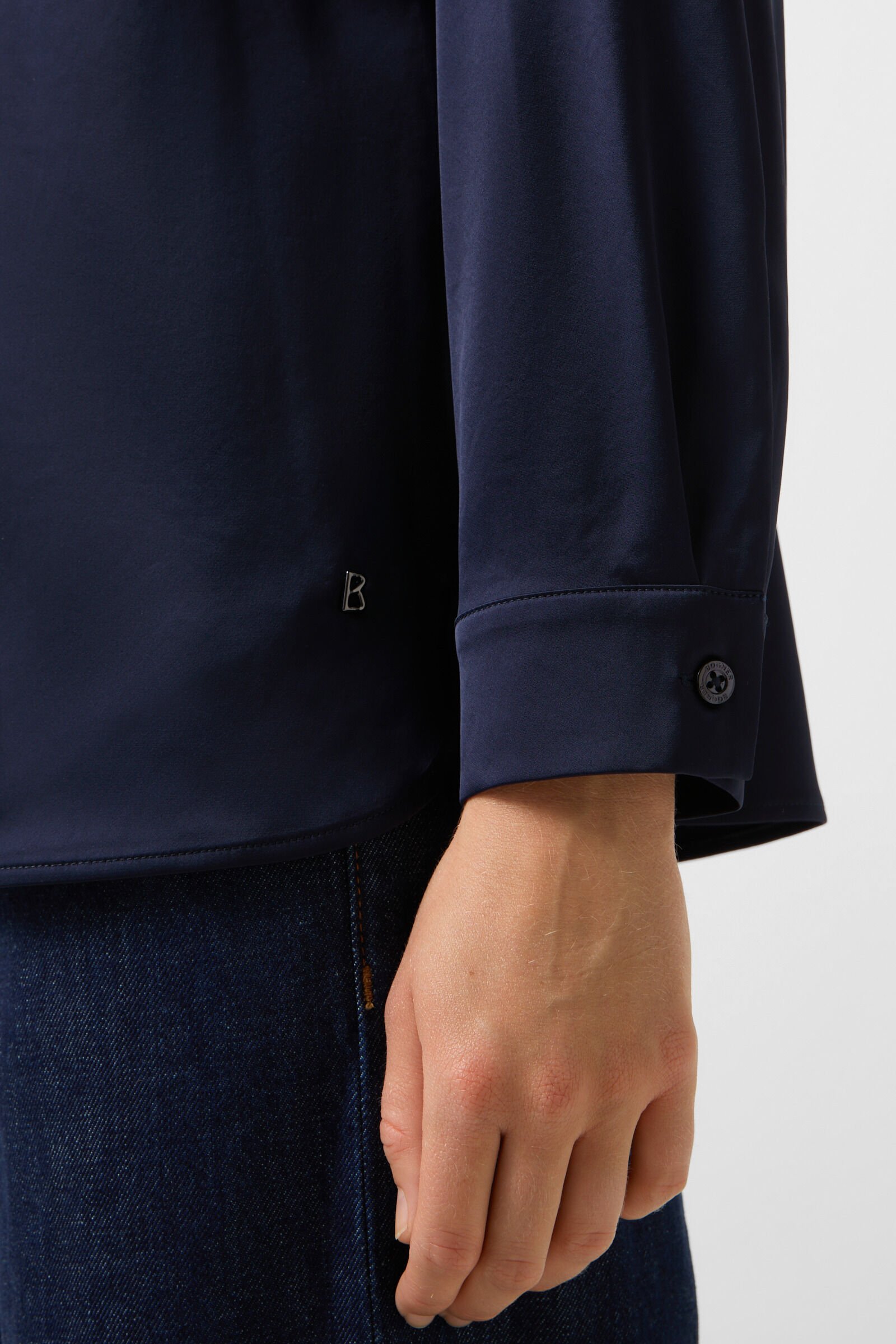 Gerrit satin blouse Navy blue