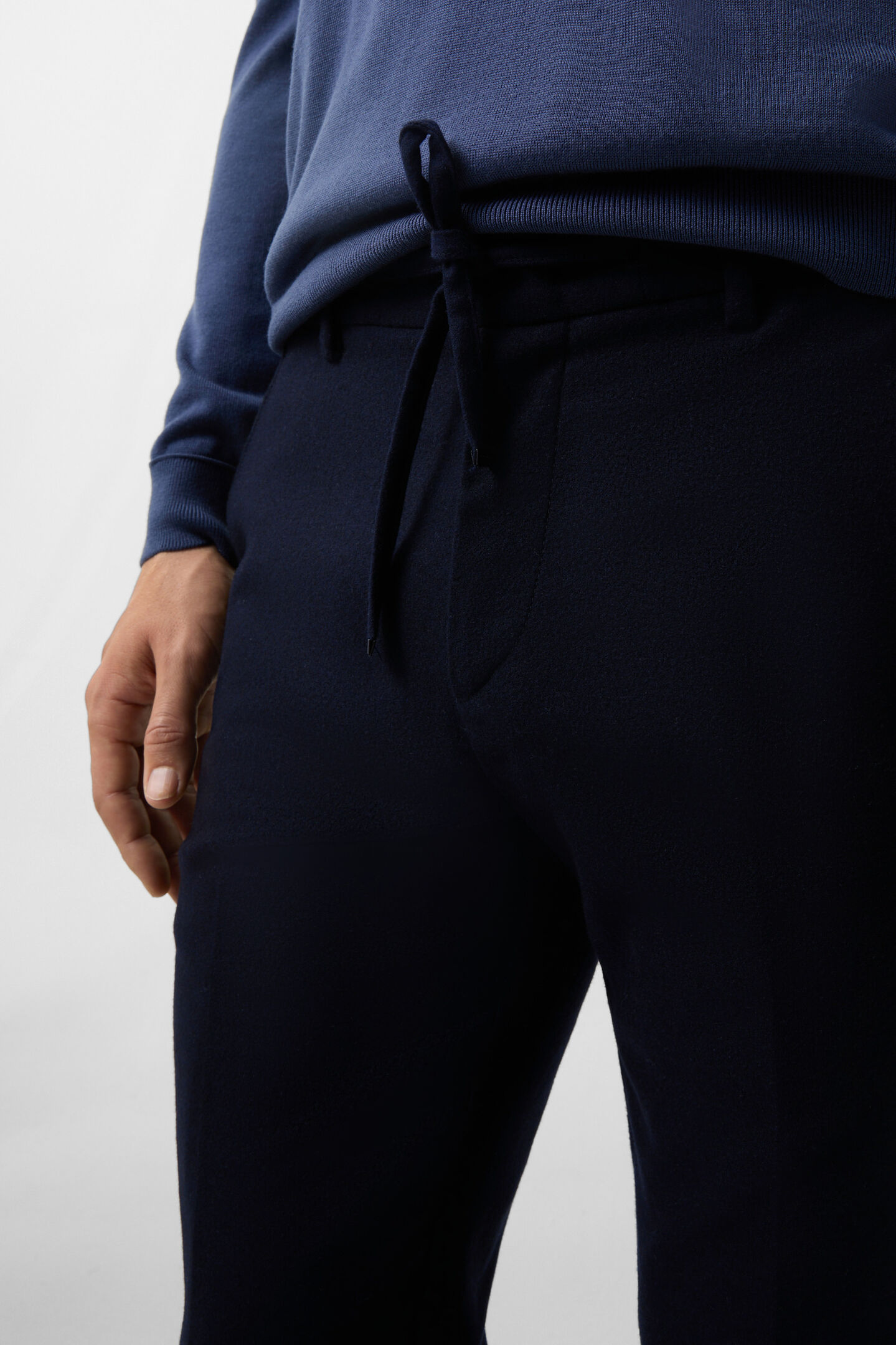Flanellen broek Riley Business Marineblauw
