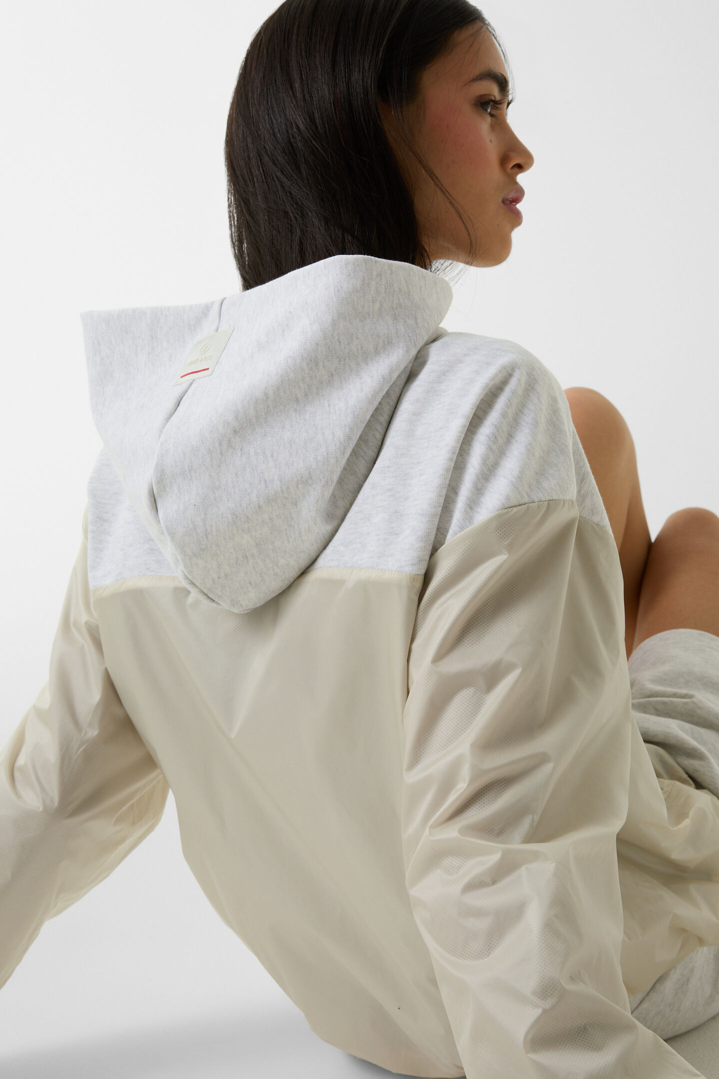 Elin hybrid jersey jacket Sand/light grey