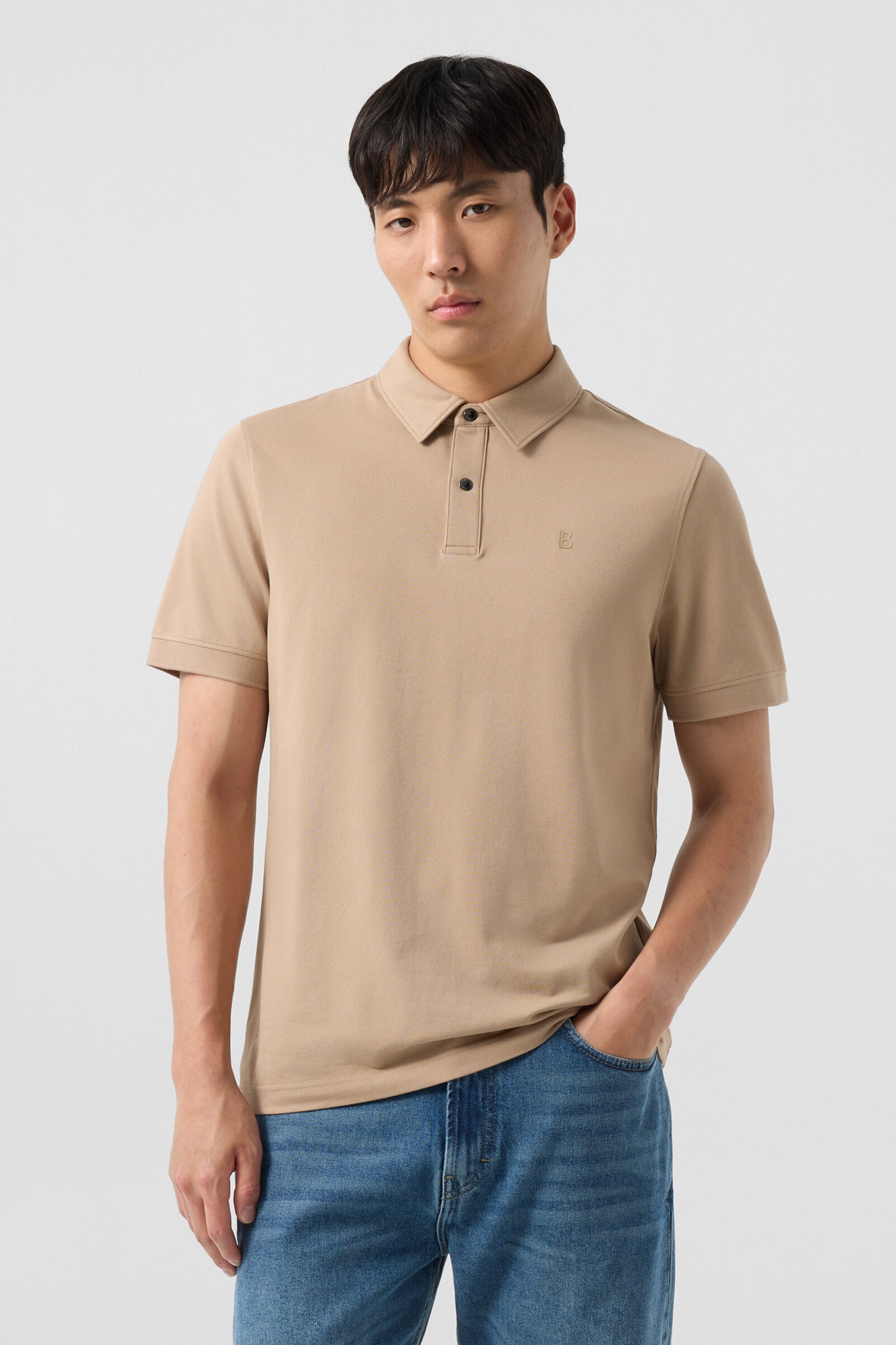 Timo piqu&eacute; polo shirt Beige