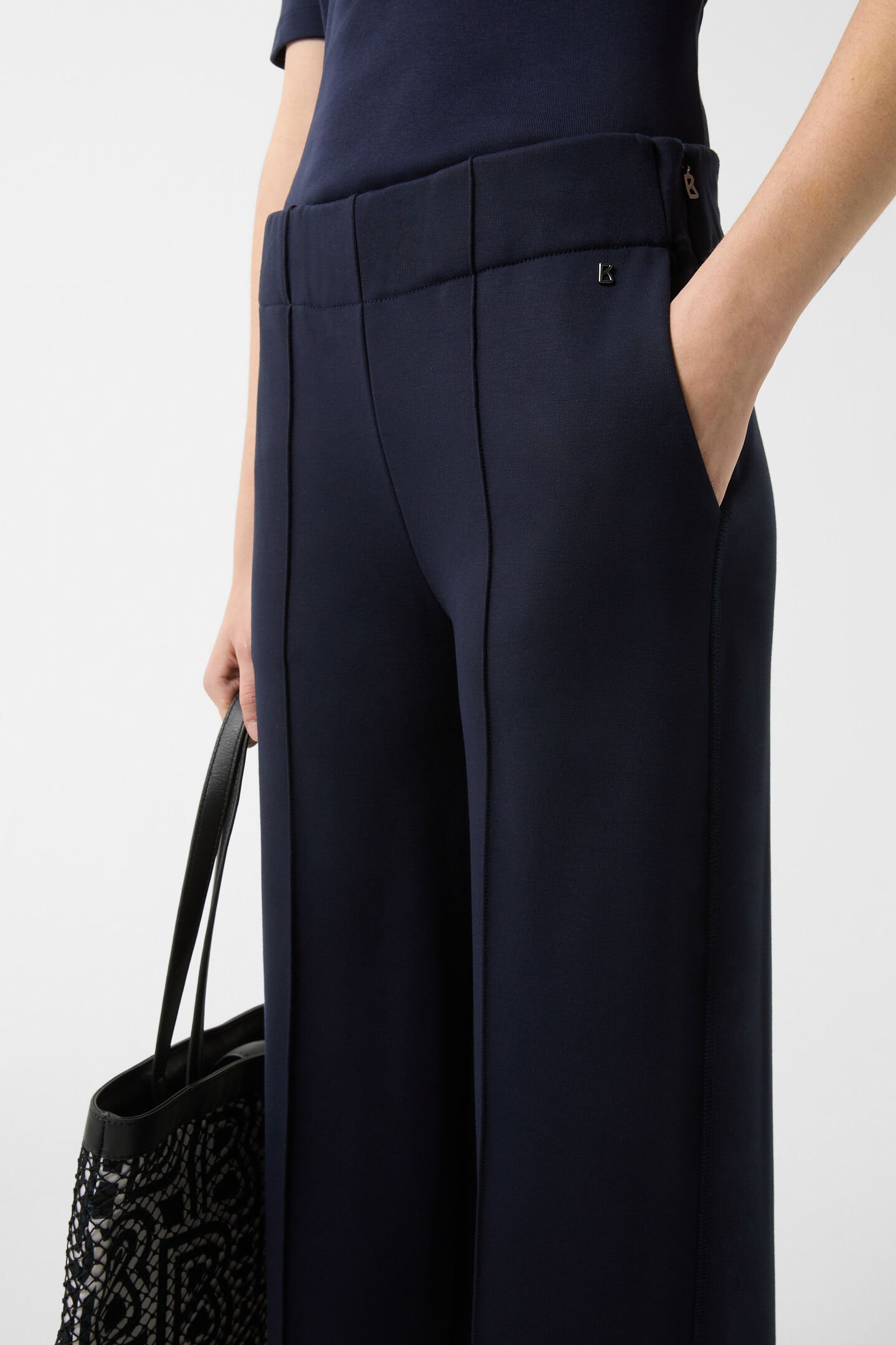 Paisley Jersey trousers Navy blue