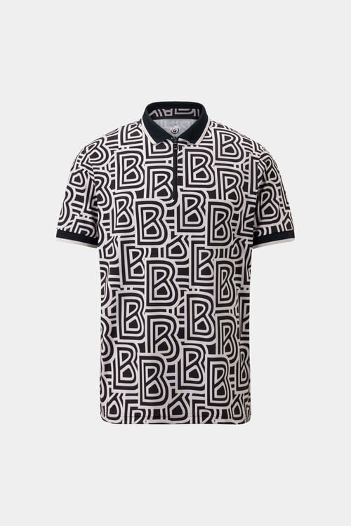 Funktions-Polo-Shirt Valentin Schwarz/Off-White