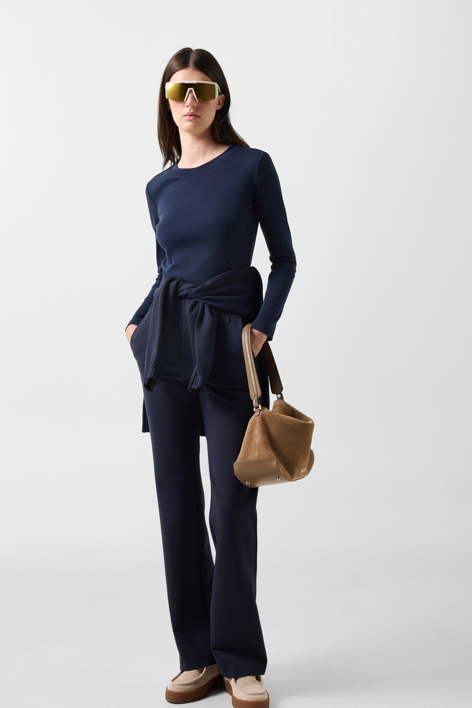 Baumwoll-Longsleeve Nikini Navy