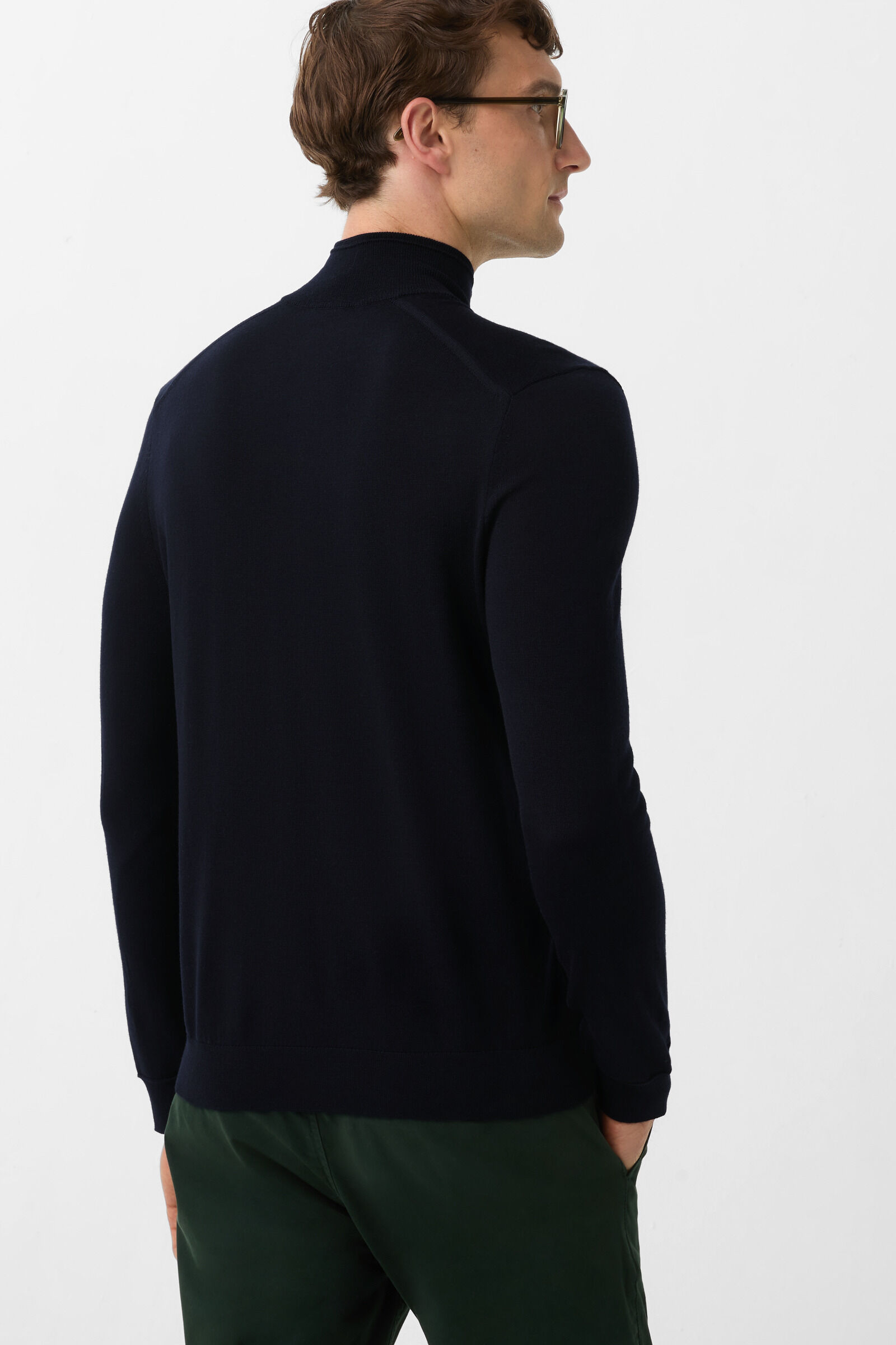 Ouri fine knit troyer Navy blue