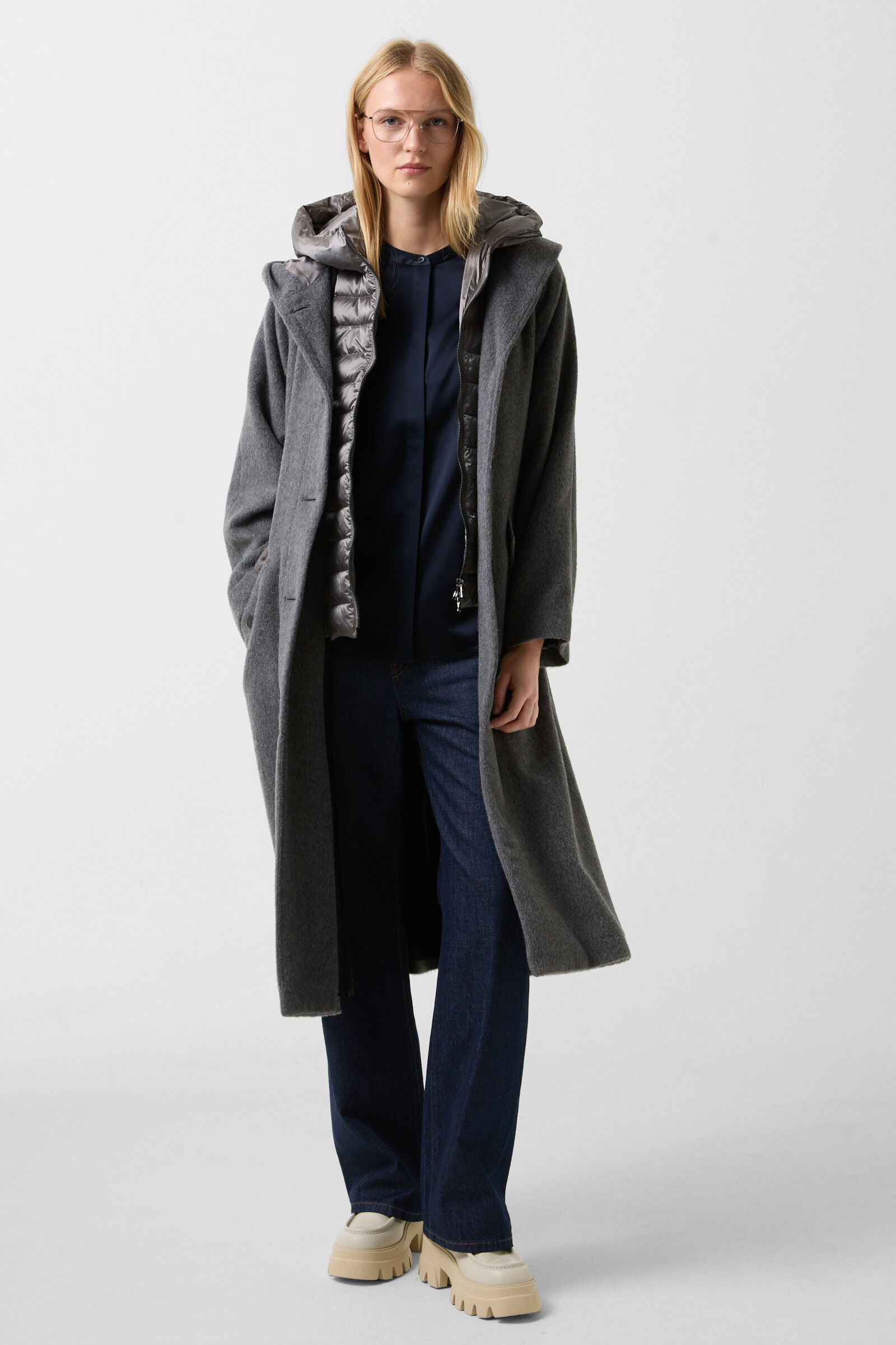 Gerrit satin blouse Navy blue