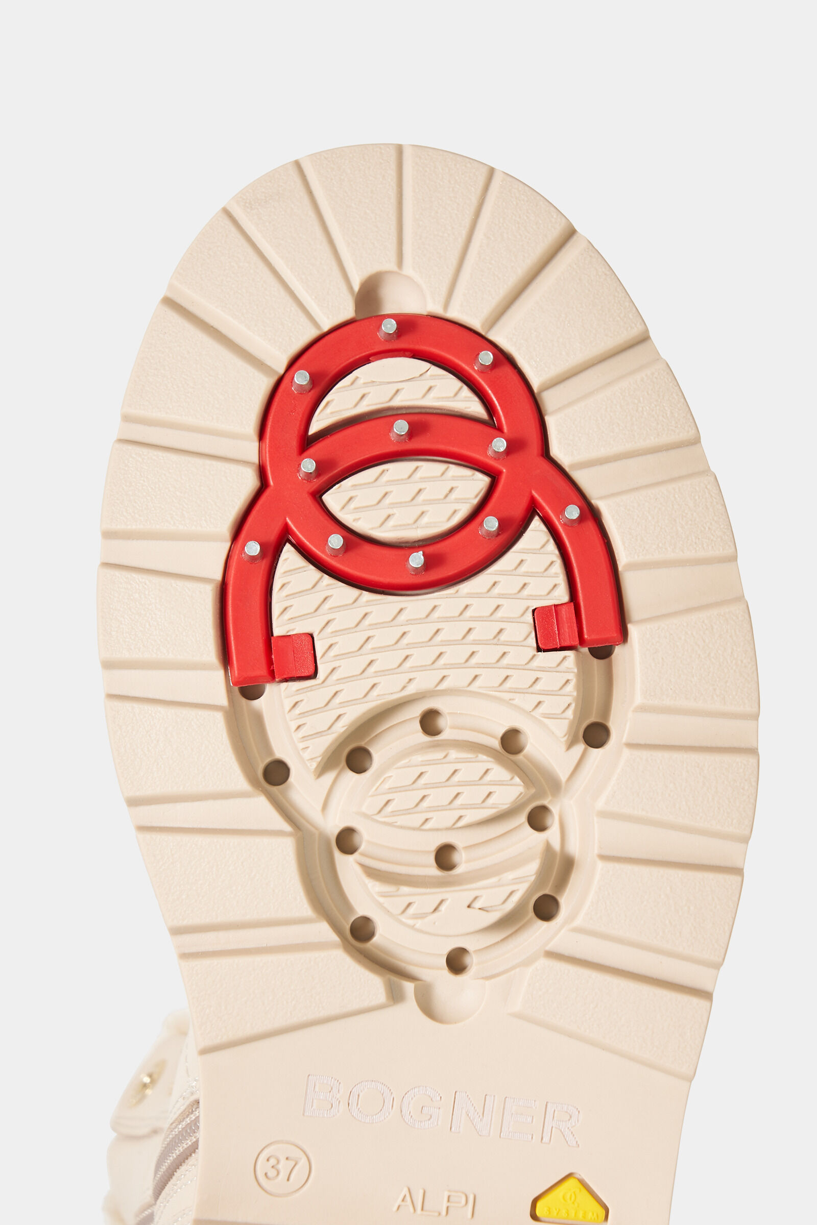 St. Moritz lace-up boots with spikes Cream