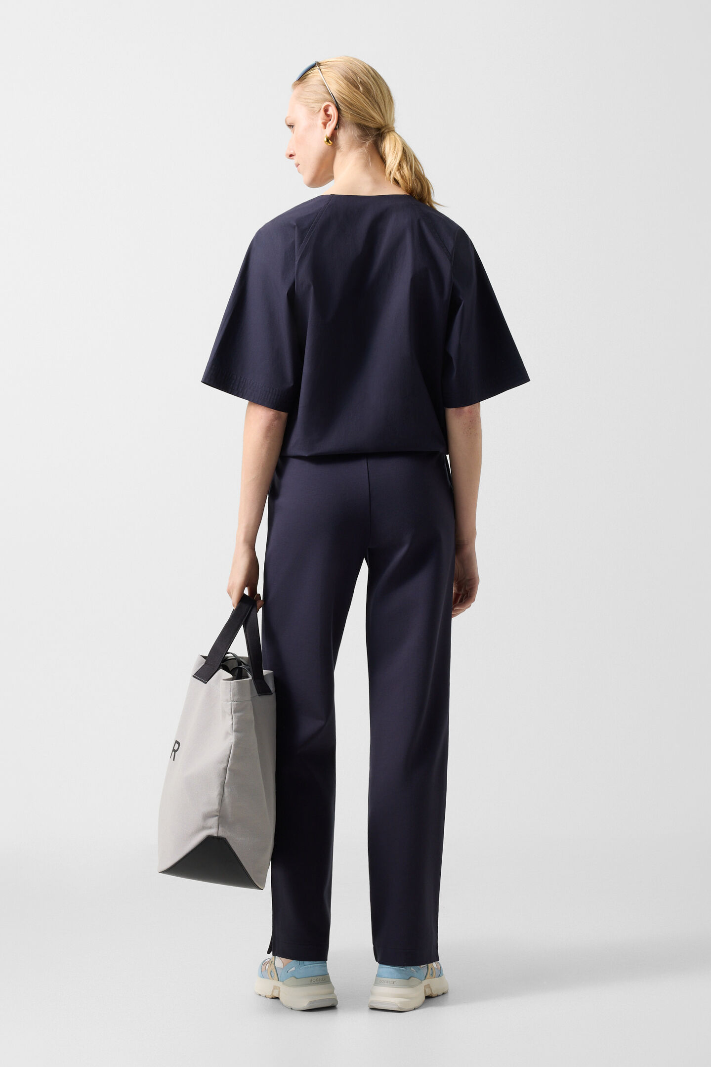 Penny jersey trousers Navy blue