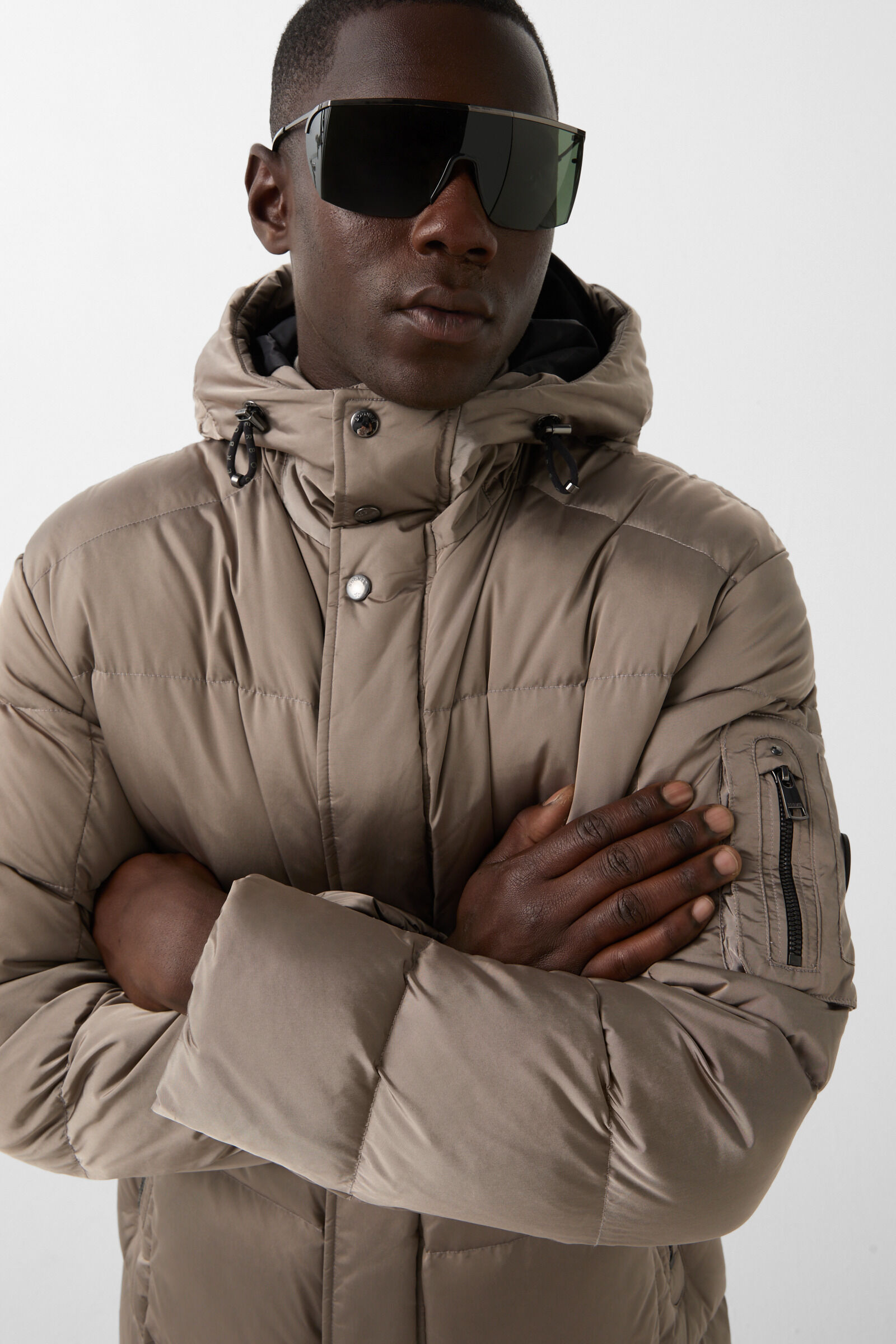 Jones down short coat Greige