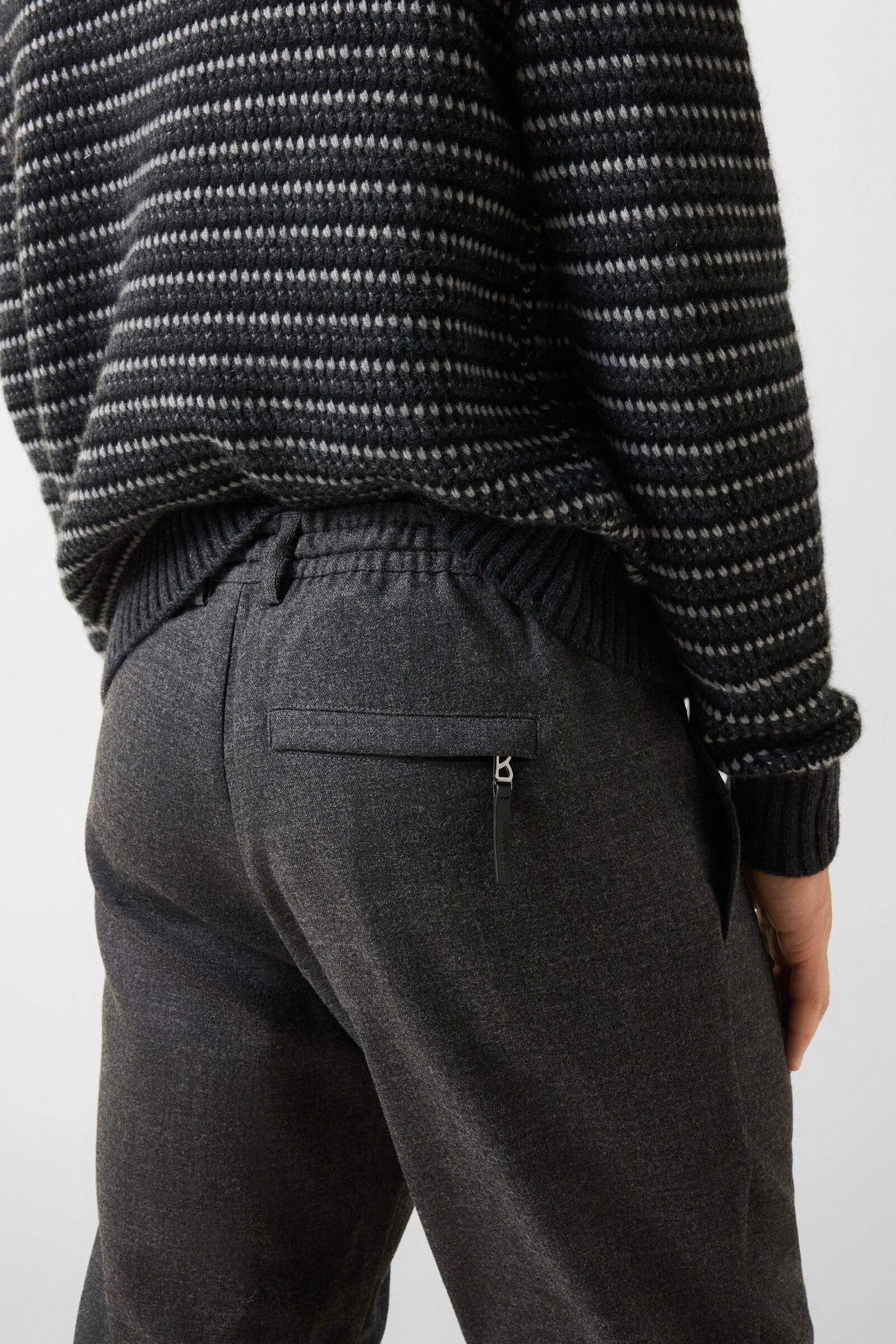 Sergio Virgin Wool-Blend Pants Anthracite