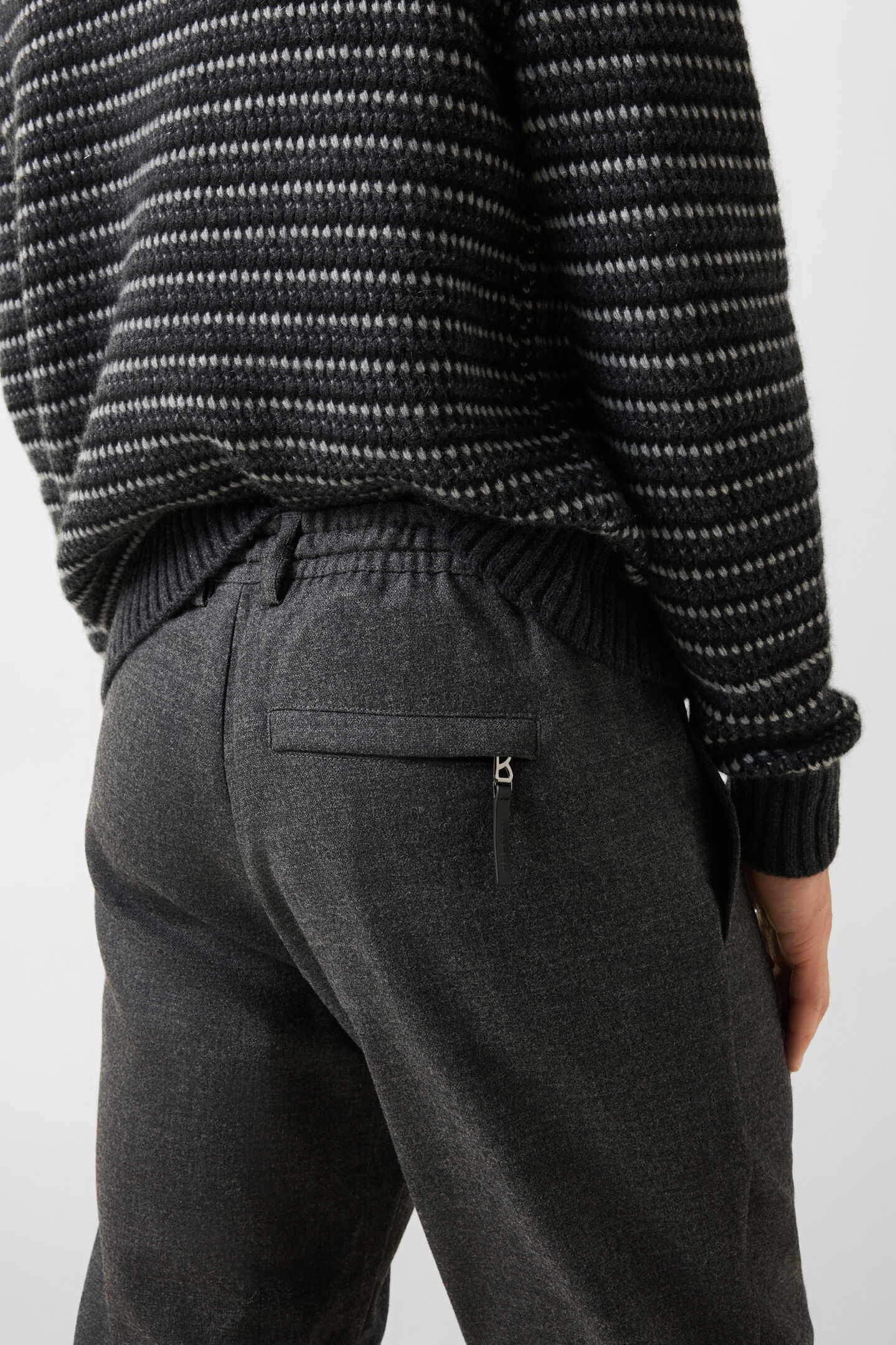 Sergio Virgin Wool-Blend Pants Anthracite