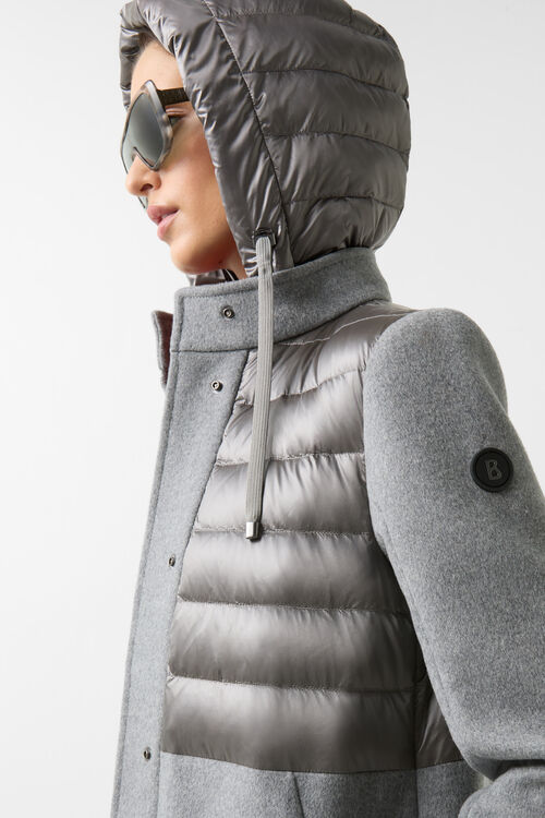 Woll-Steppmantel Isy Grau