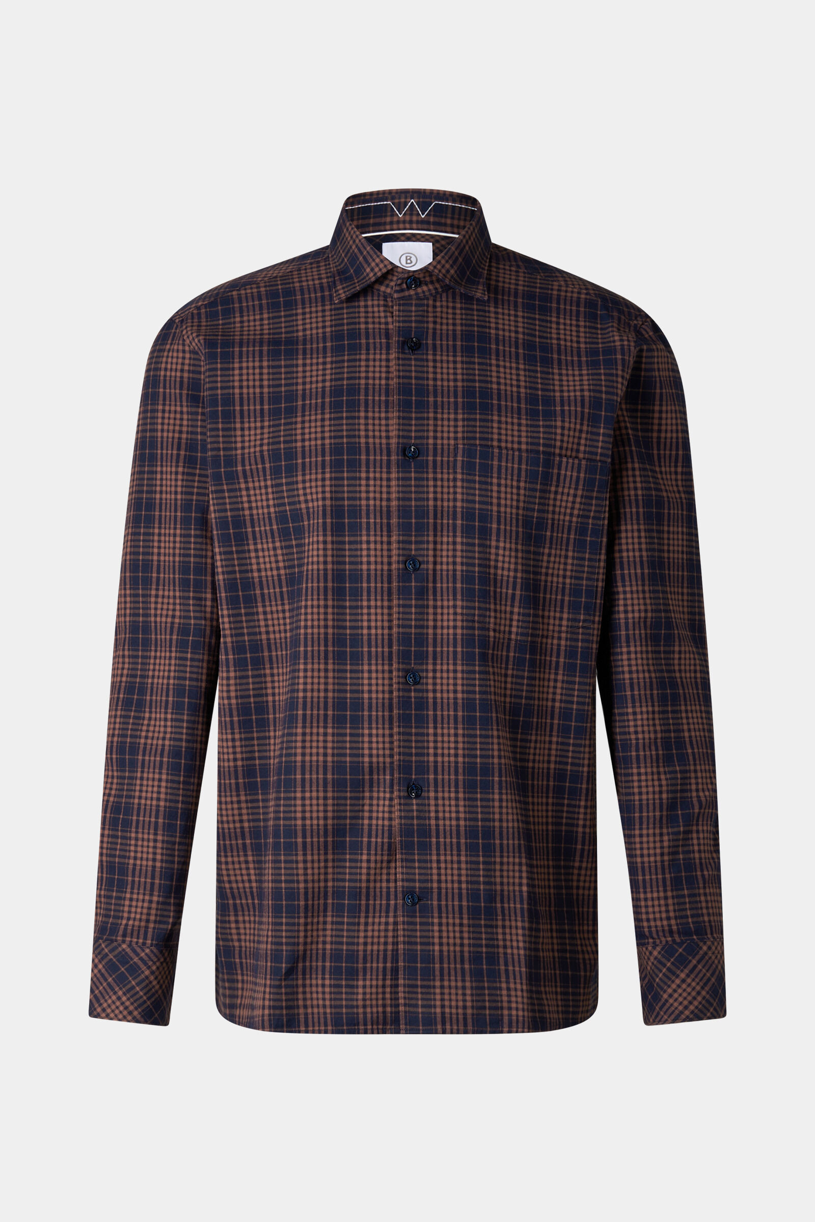 Hardy cotton shirt Brown/navy blue