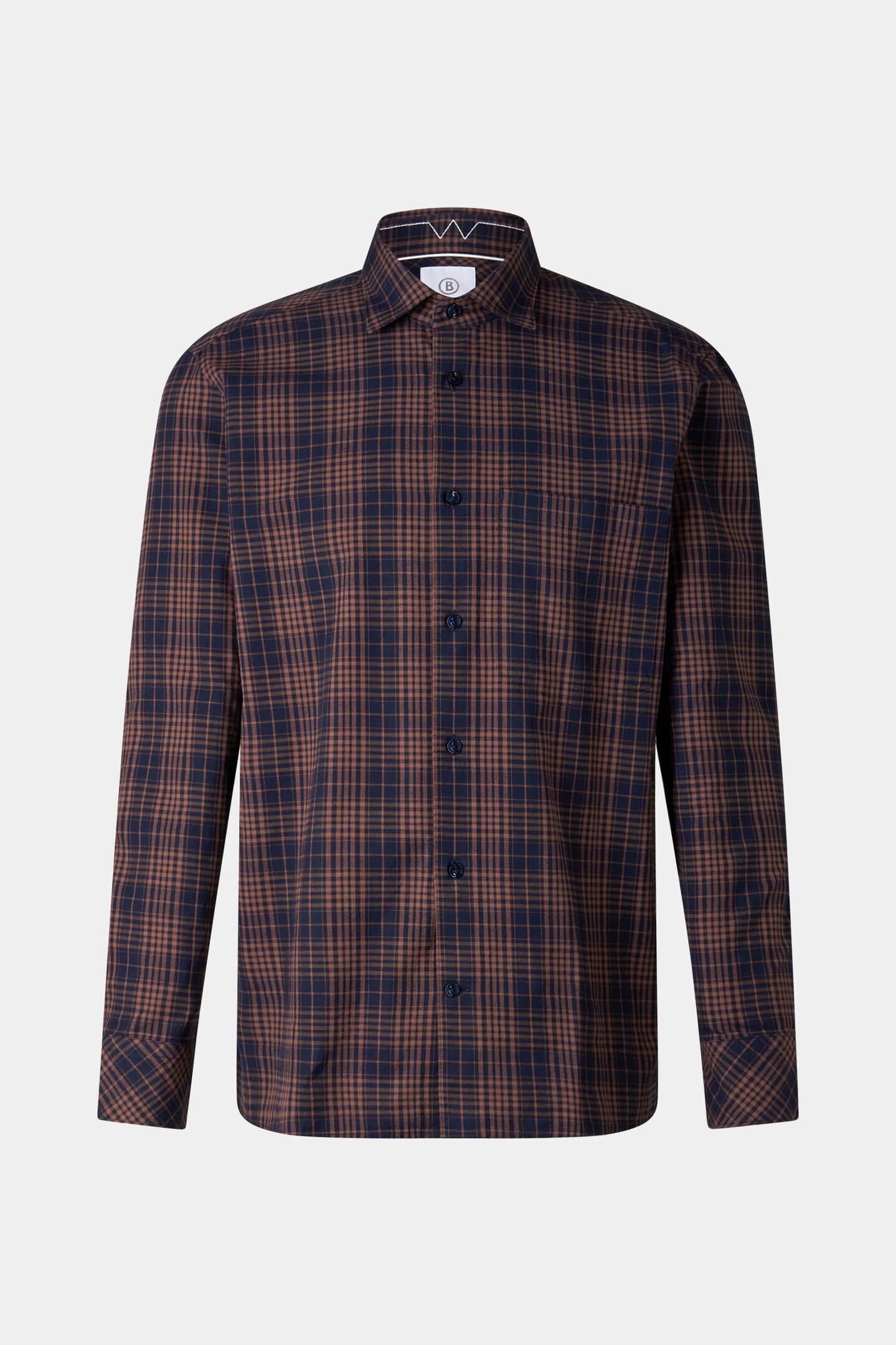 Hardy cotton shirt Brown/navy blue