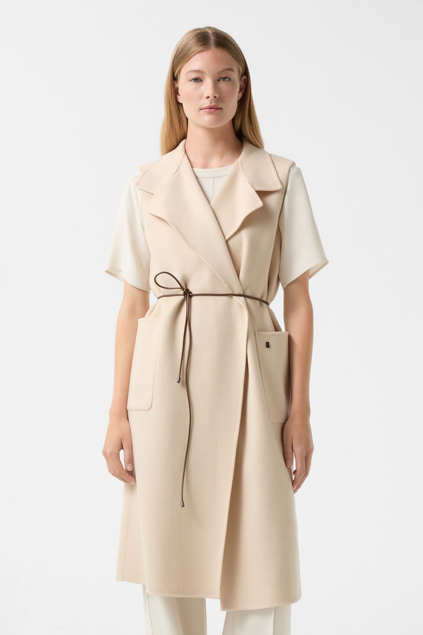 Double-face wool waistcoat Megan Cream