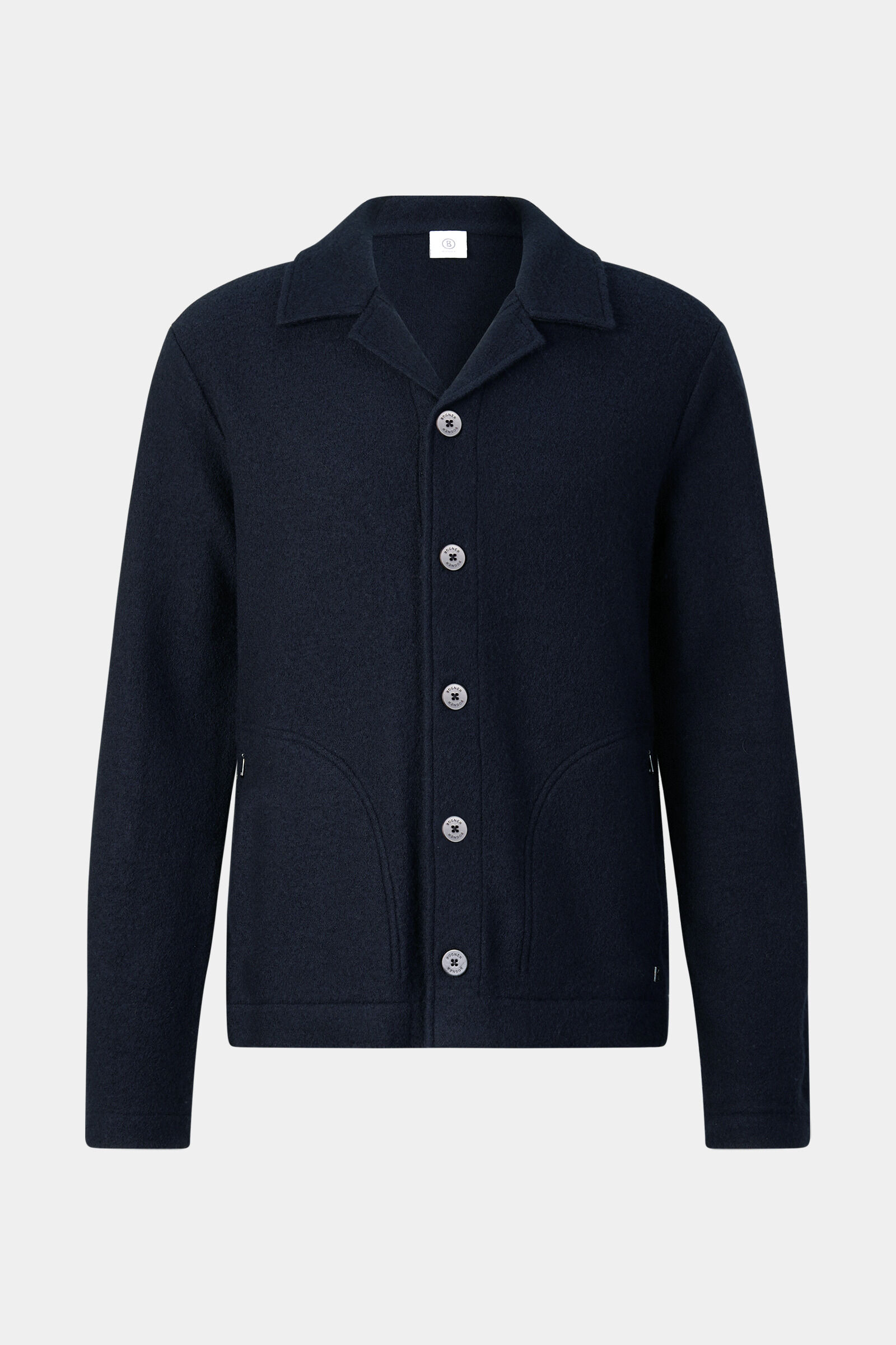 Woll-Overshirt Blanco Navy-Blau