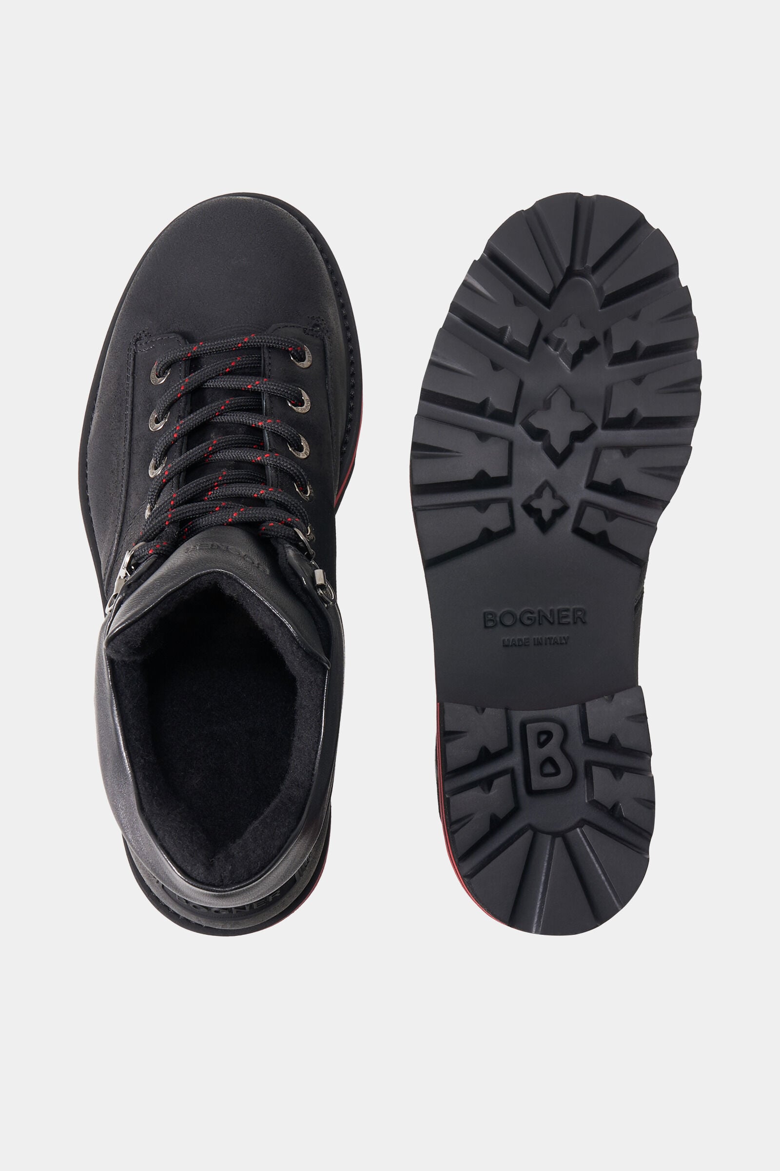 Lace-up boots Courchevel Black/Red