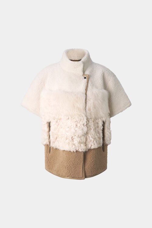 Lammfell-Jacke Lexy Creme/Braun