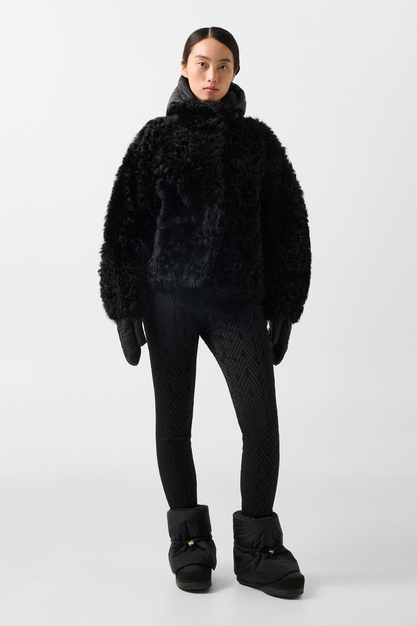 Liz lambskin jacket Black