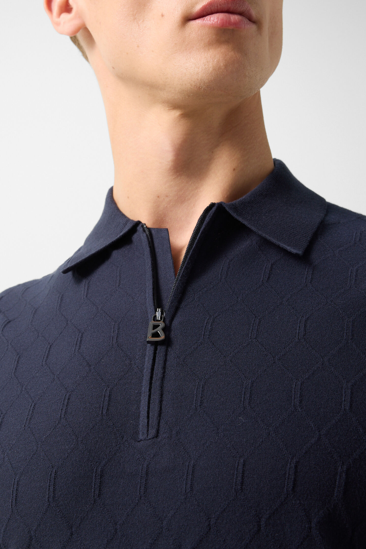 Maxim knitted polo shirt Navy blue