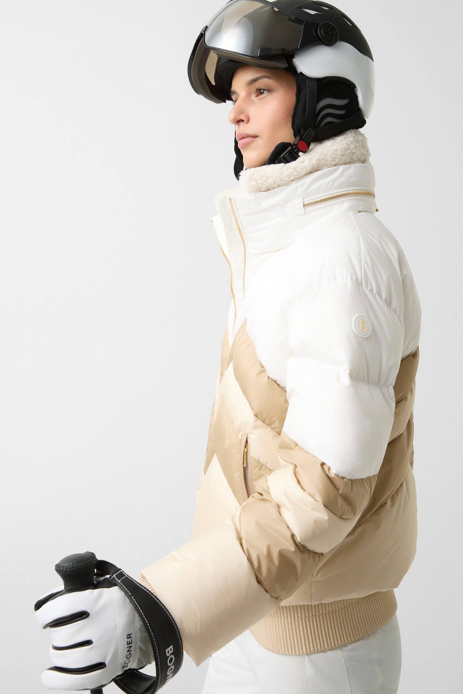 Valea down ski jacket Off-white/beige