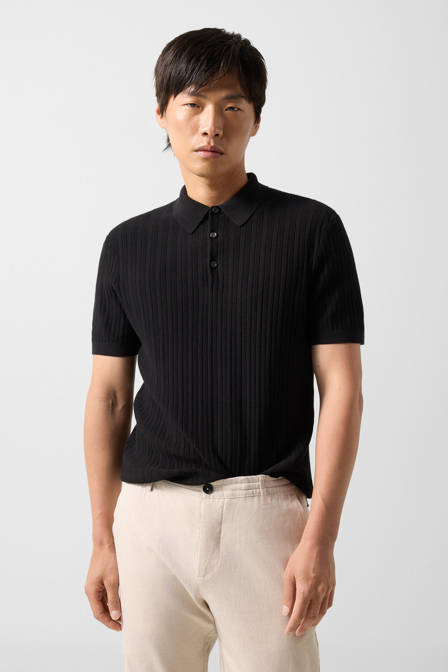 Tobias knitted polo shirt Black