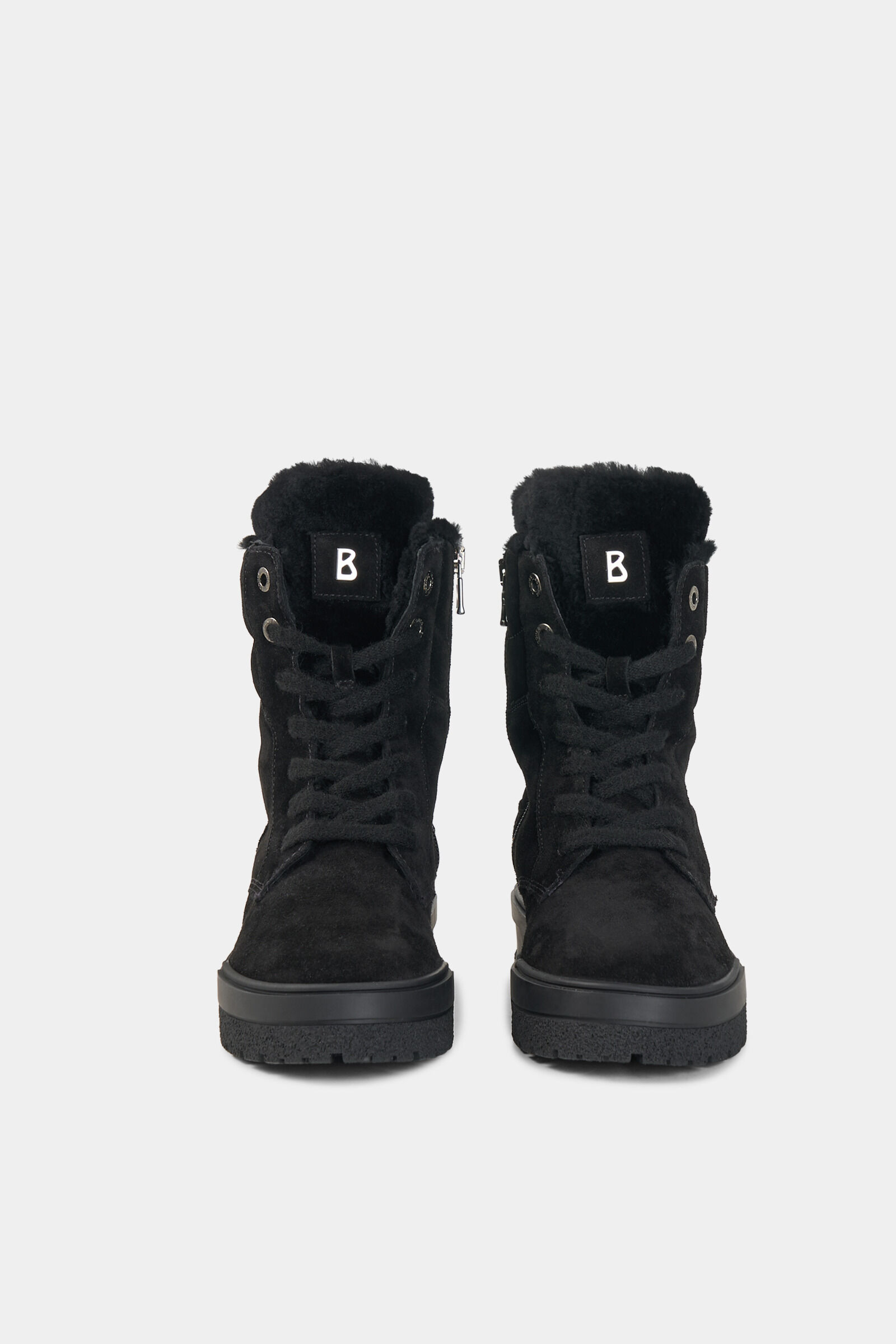 Calgary lace-up boots with spikes Black