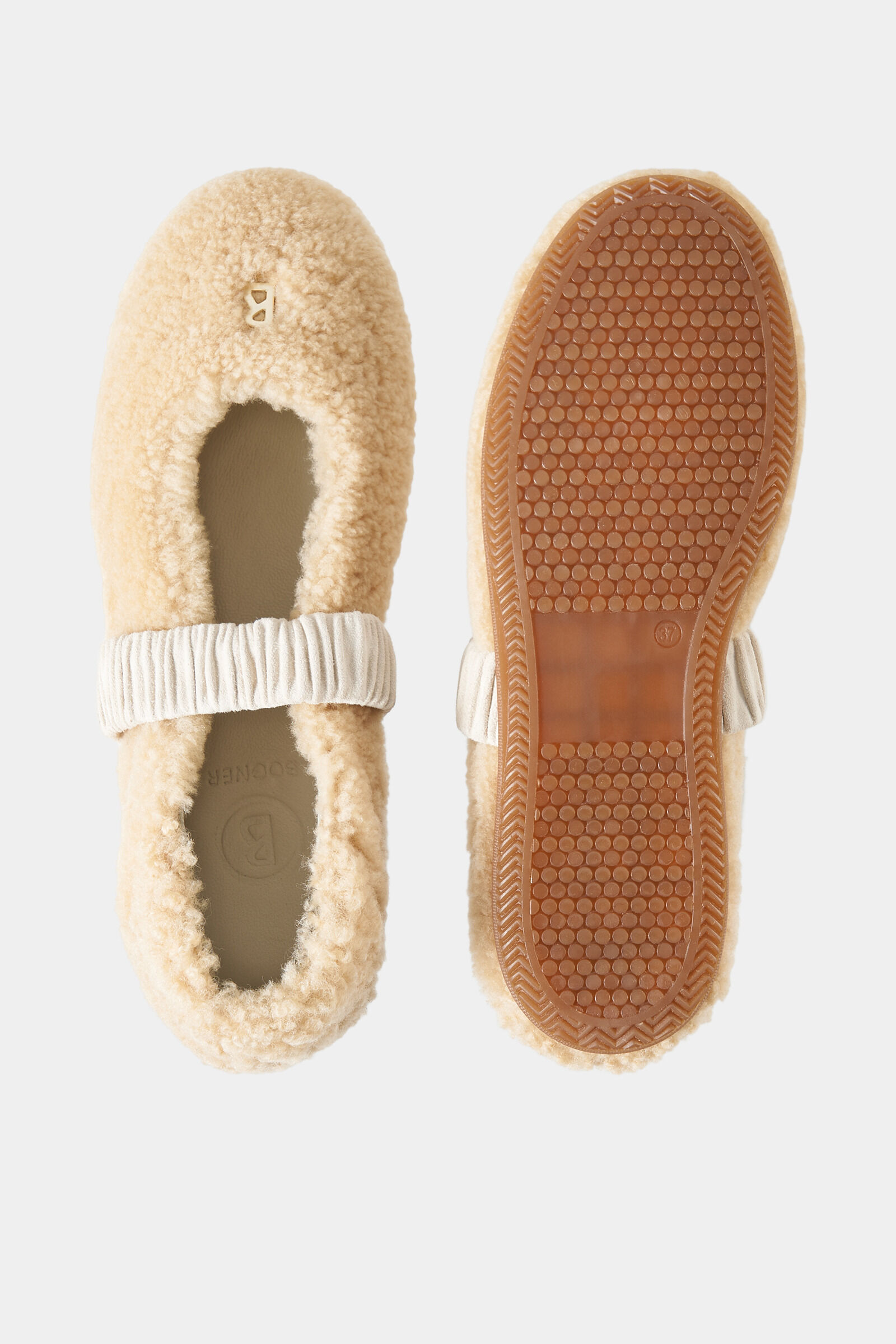 Lambskin ballerina flats Beige