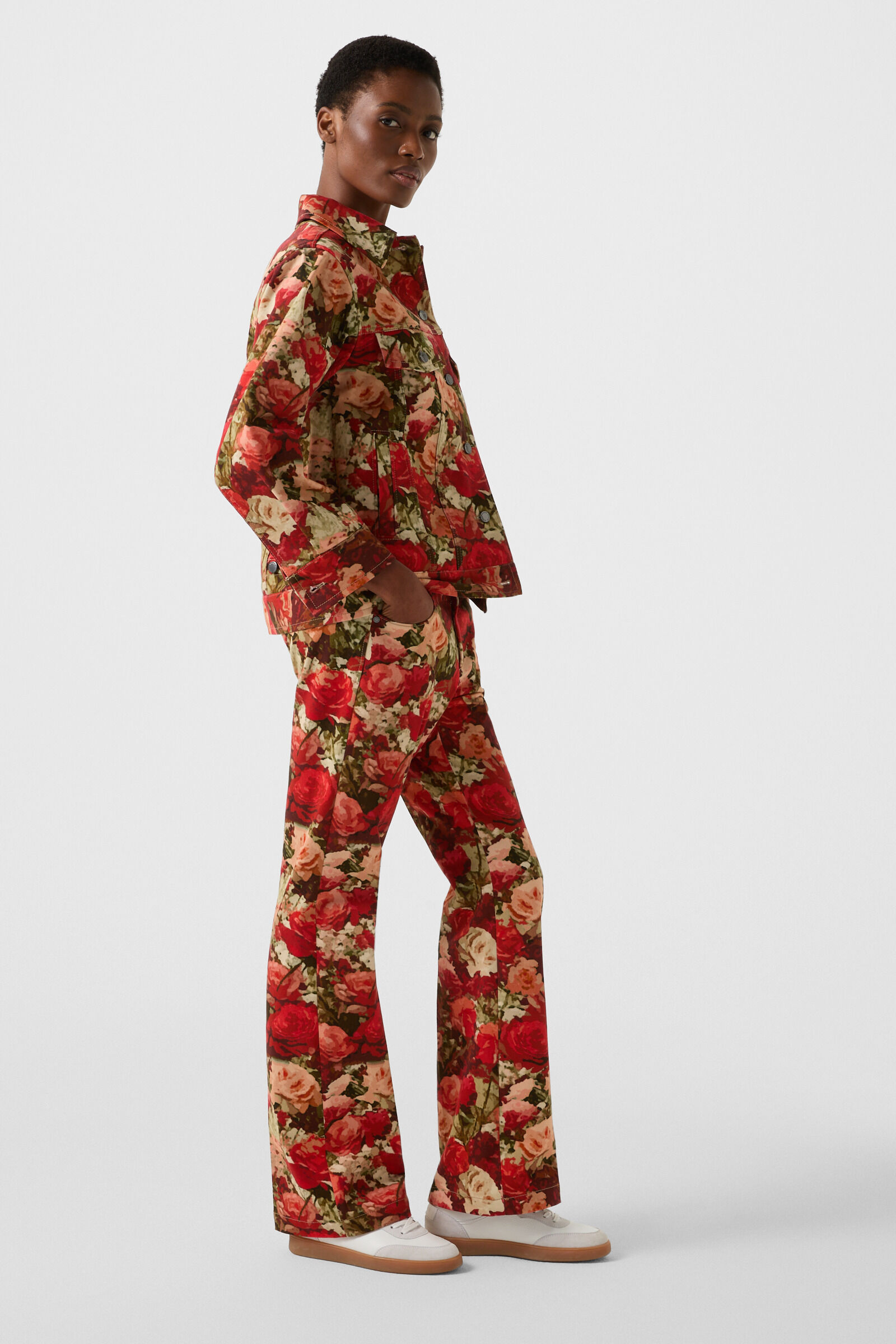 Flared Fit Jeans Jody Rot/Gr&uuml;n