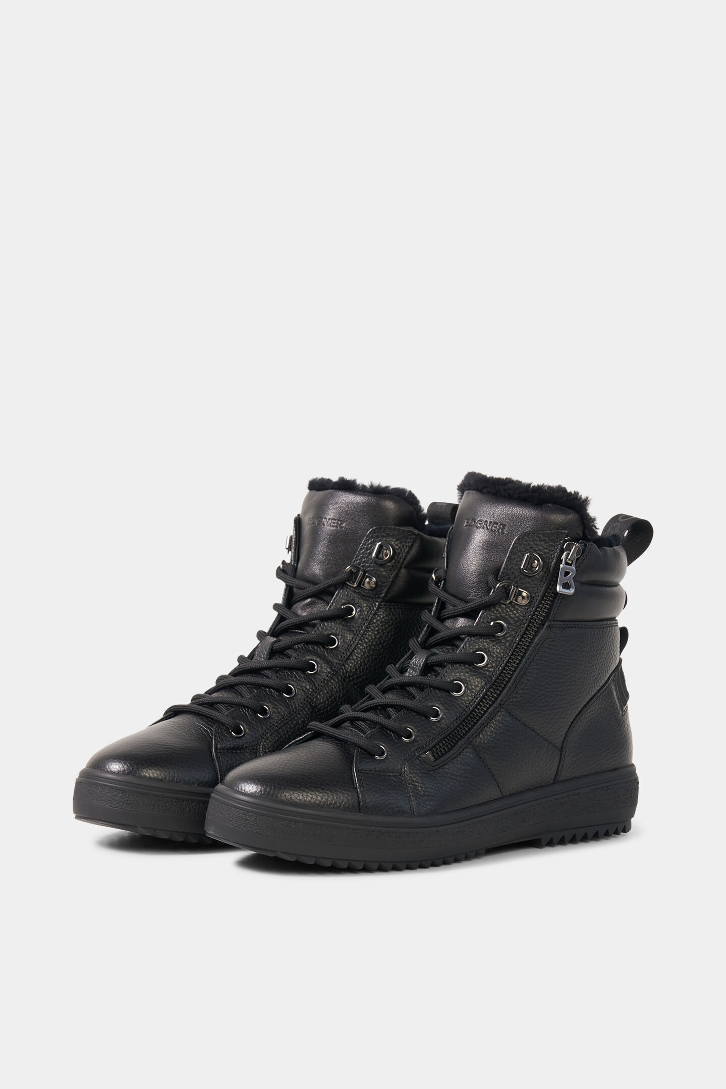 Anchorage lace-up boots with spikes Black