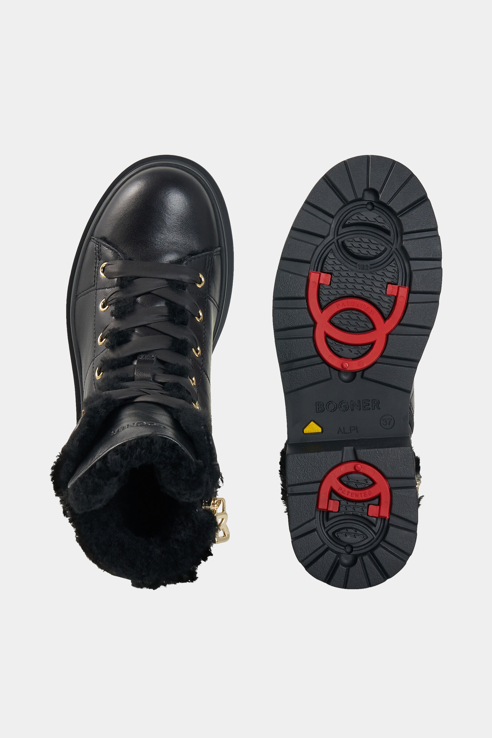 St. Moritz lace-up boots with spikes Black