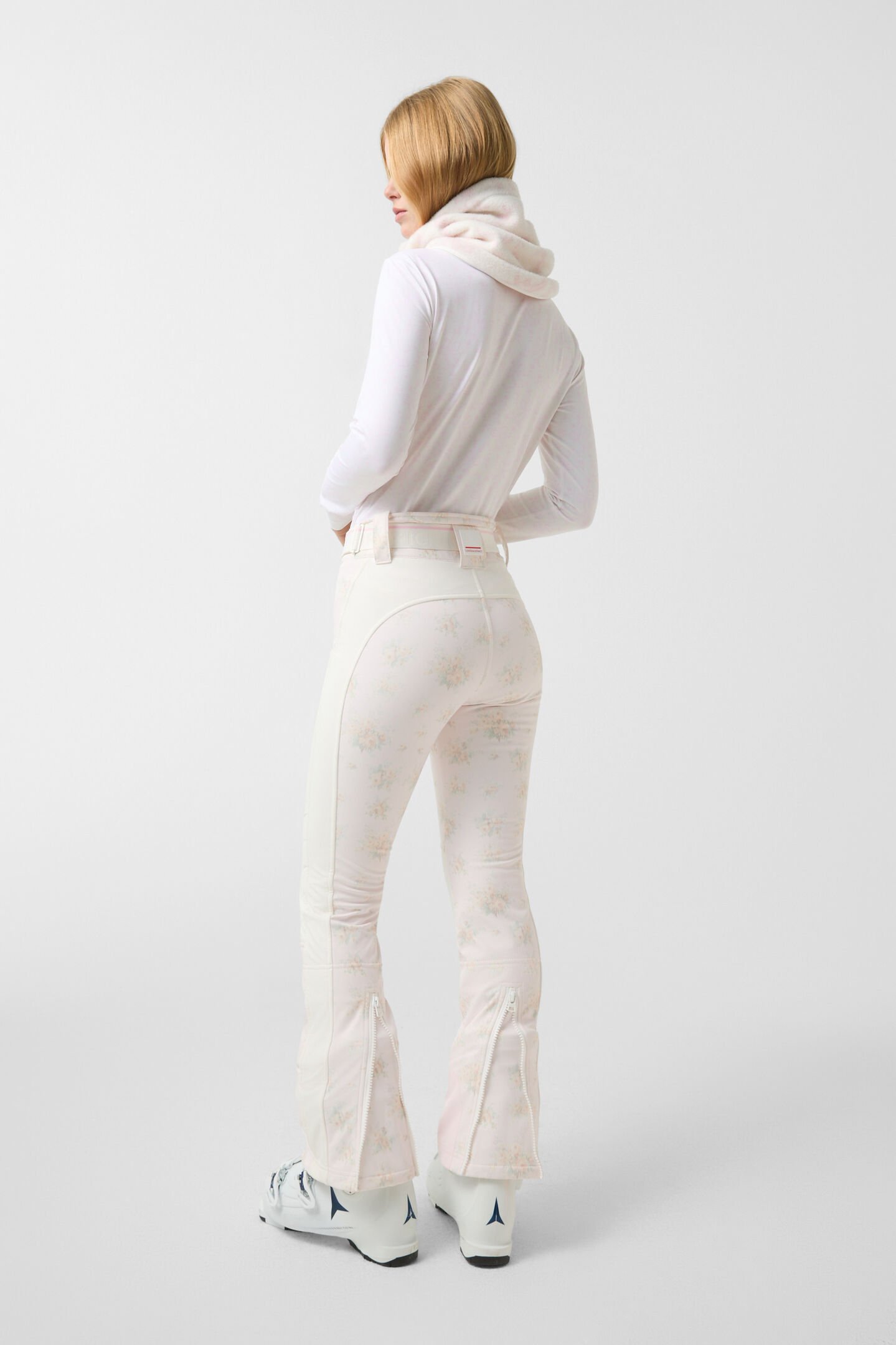 Zula softshell ski pants Pink/Off-White