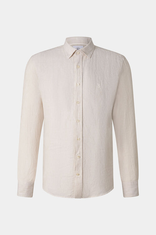 Timi linen shirt Sand/white