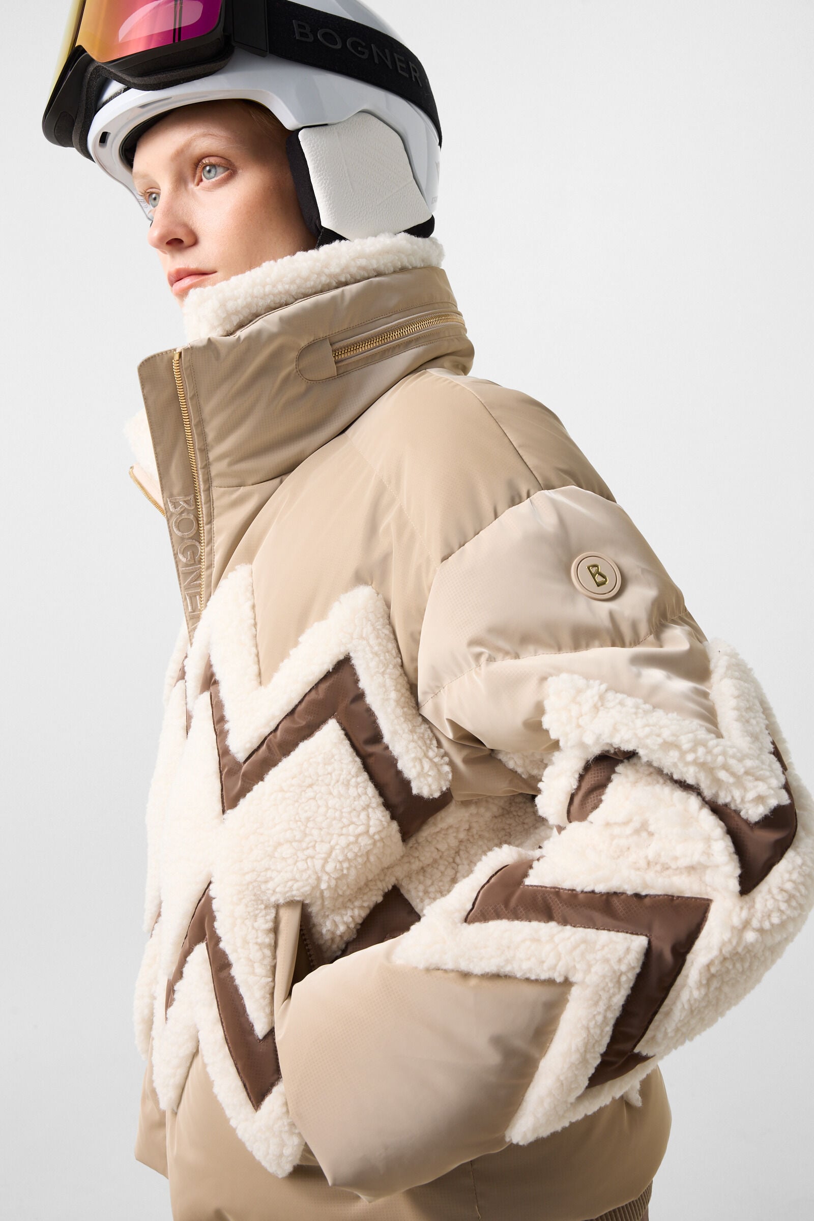 Vaya Down Ski Jacket Camel/Off-White