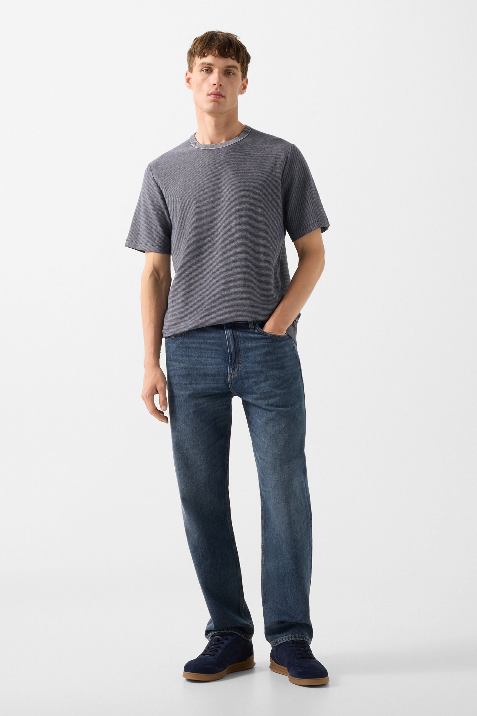 Strick-Shirt Horton Navy-Blau