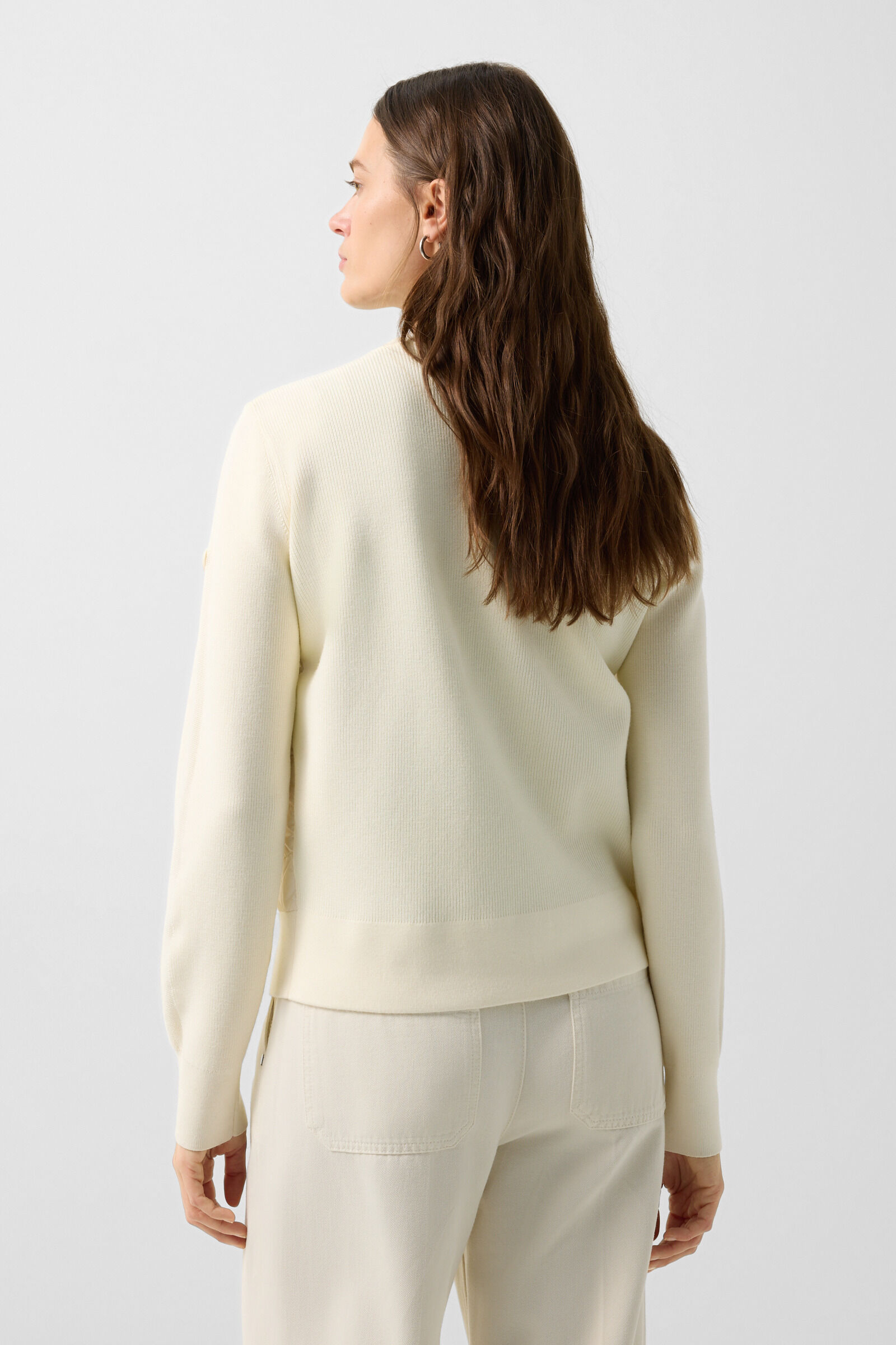 Zilly hybrid knit jacket Cream