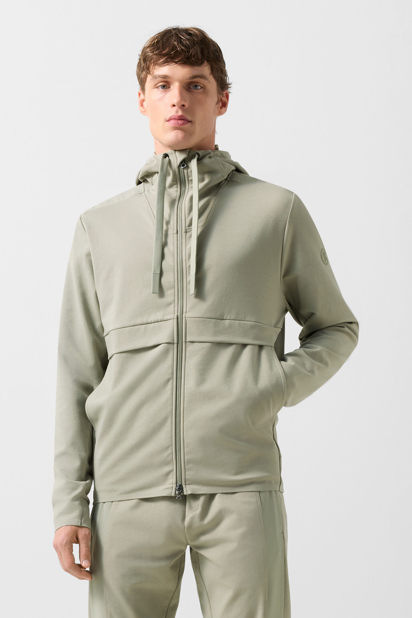 Ernesto jersey jacket Eucalyptus