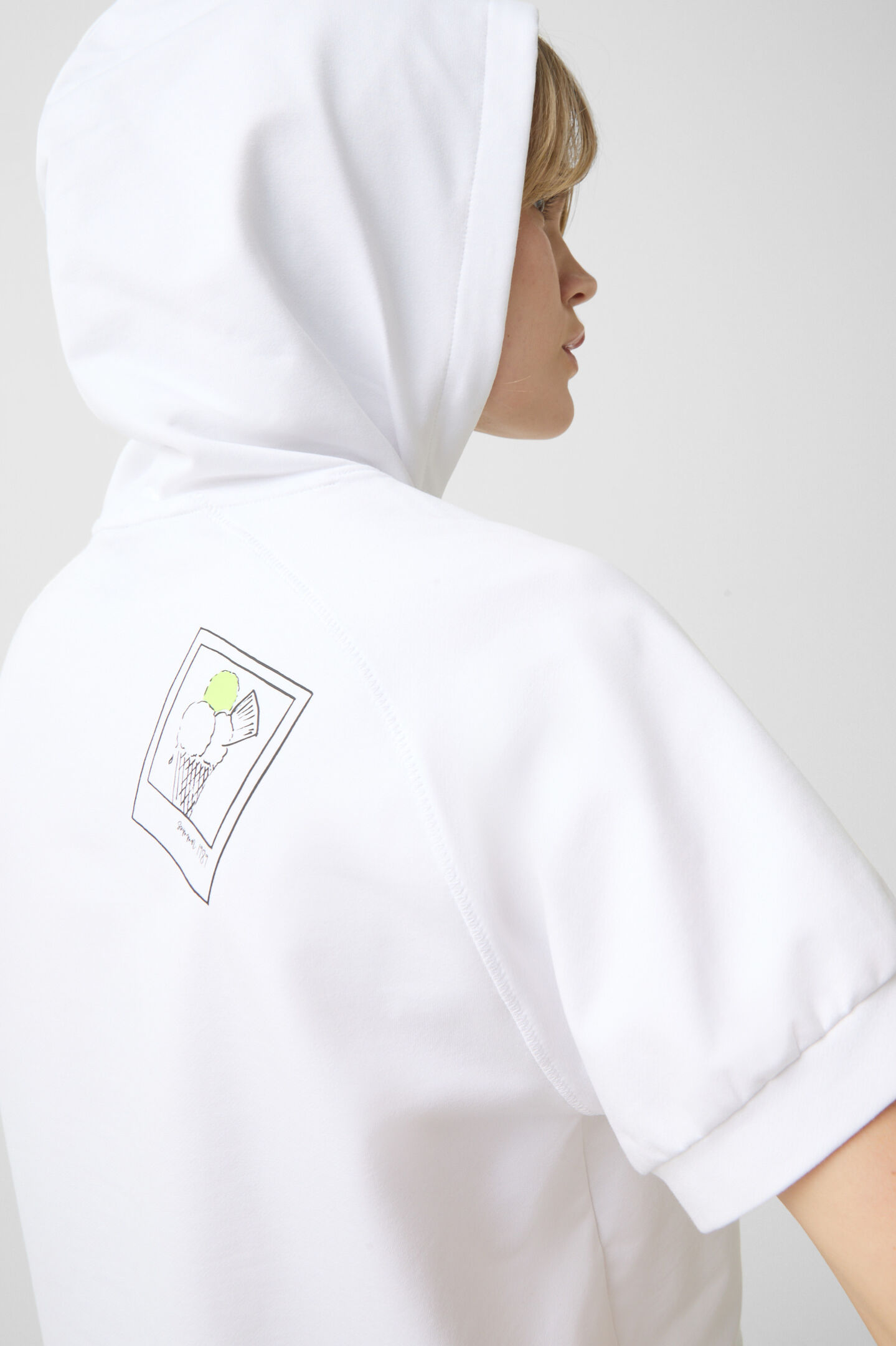 Kurzarm-Hoodie Sharon Weiß