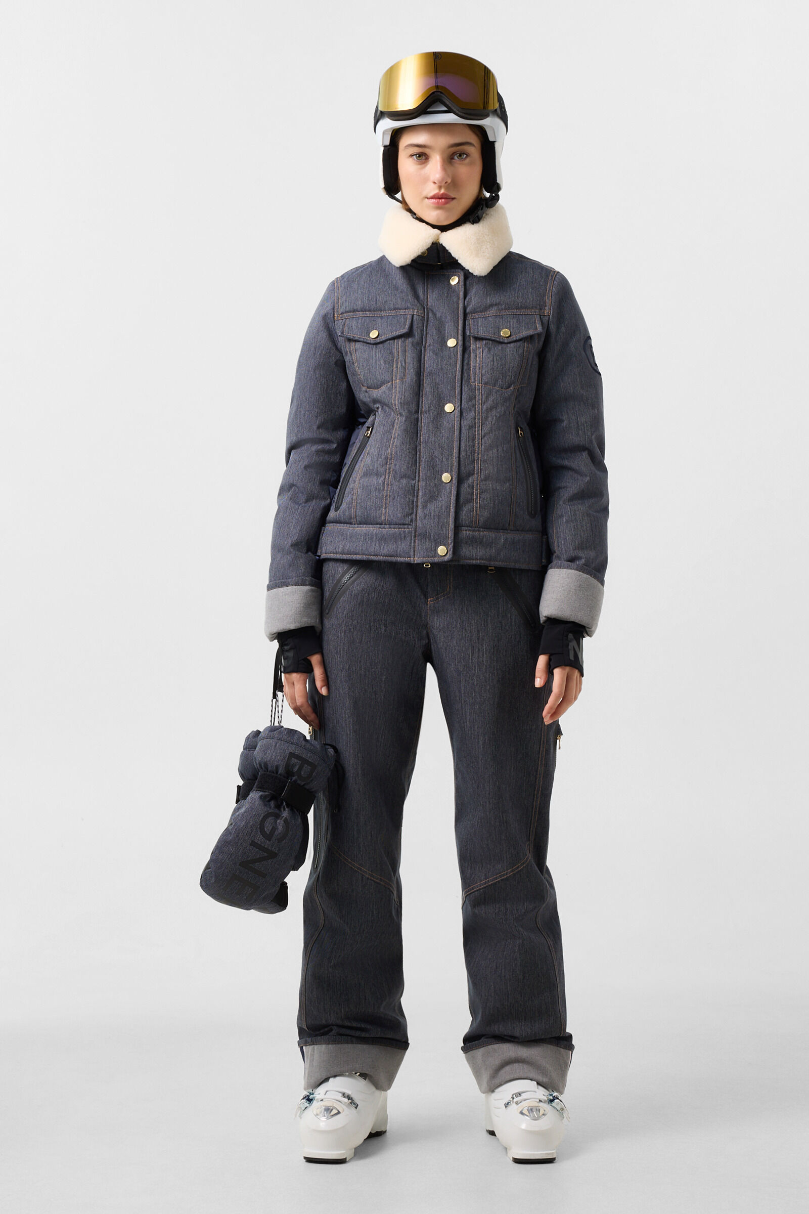 Dena Denim Ski Jacket Denim Blue