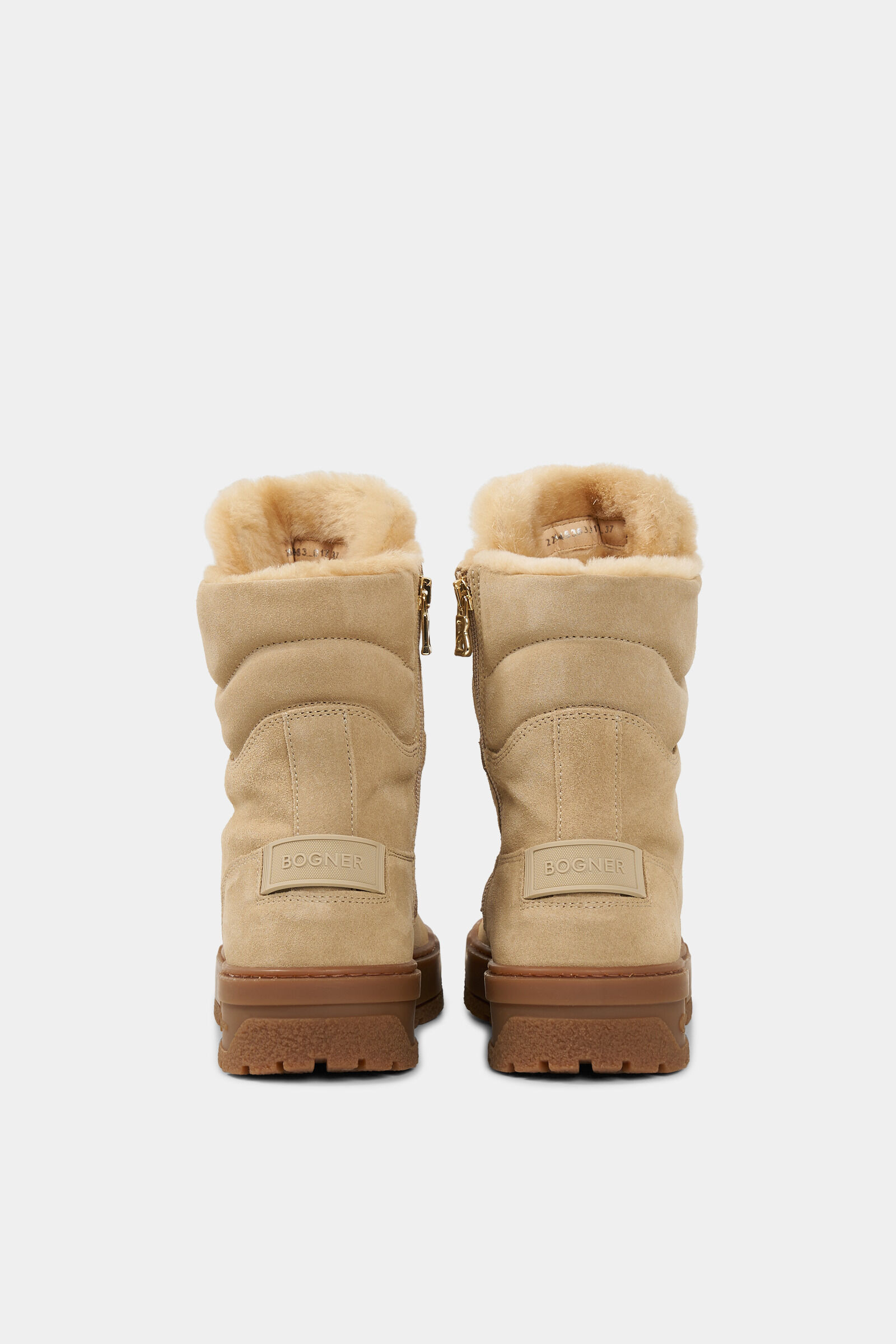 Calgary lace-up boots with spikes Camel
