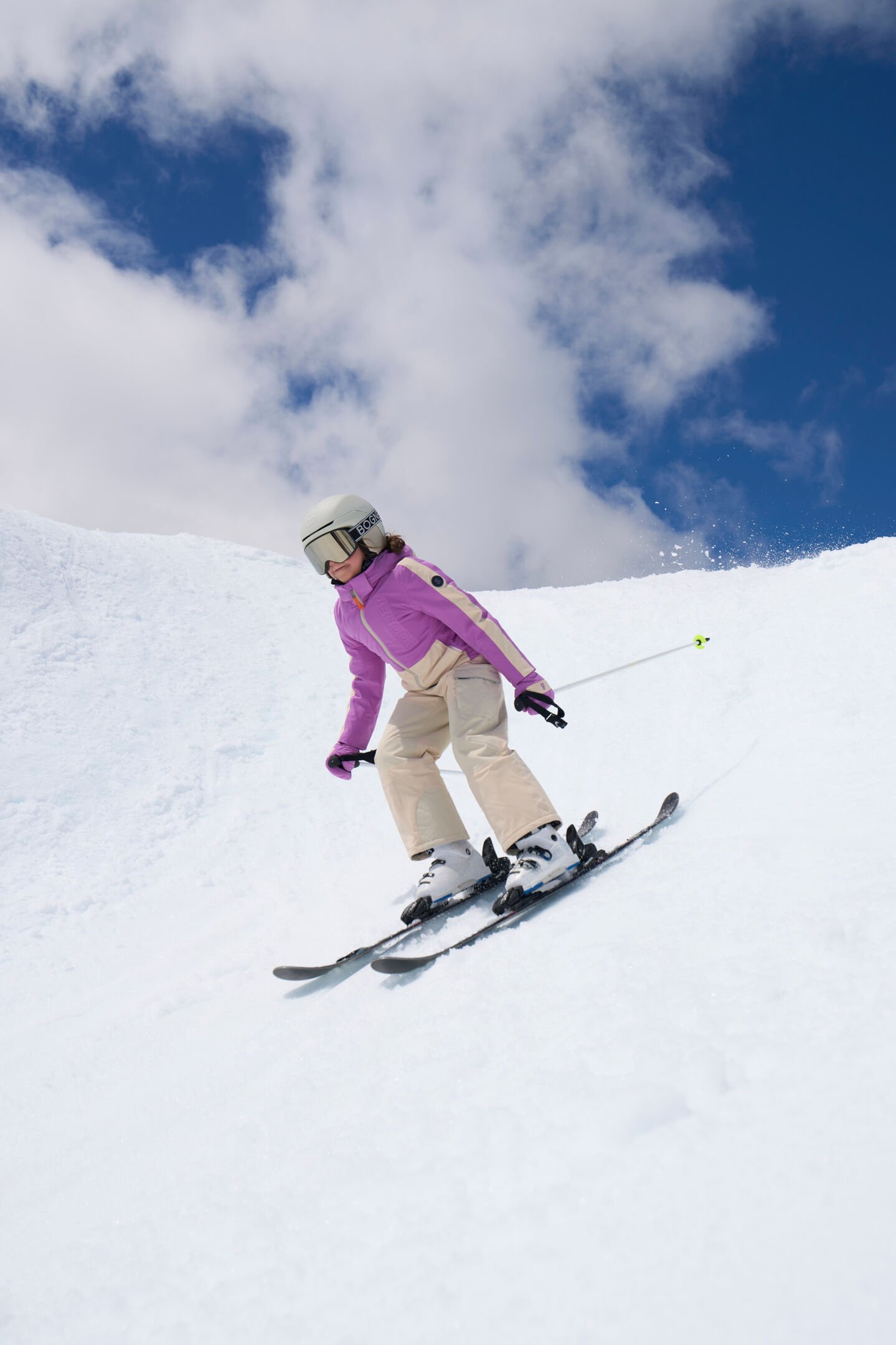 Kinder ski-jas Anuk Paars/beige